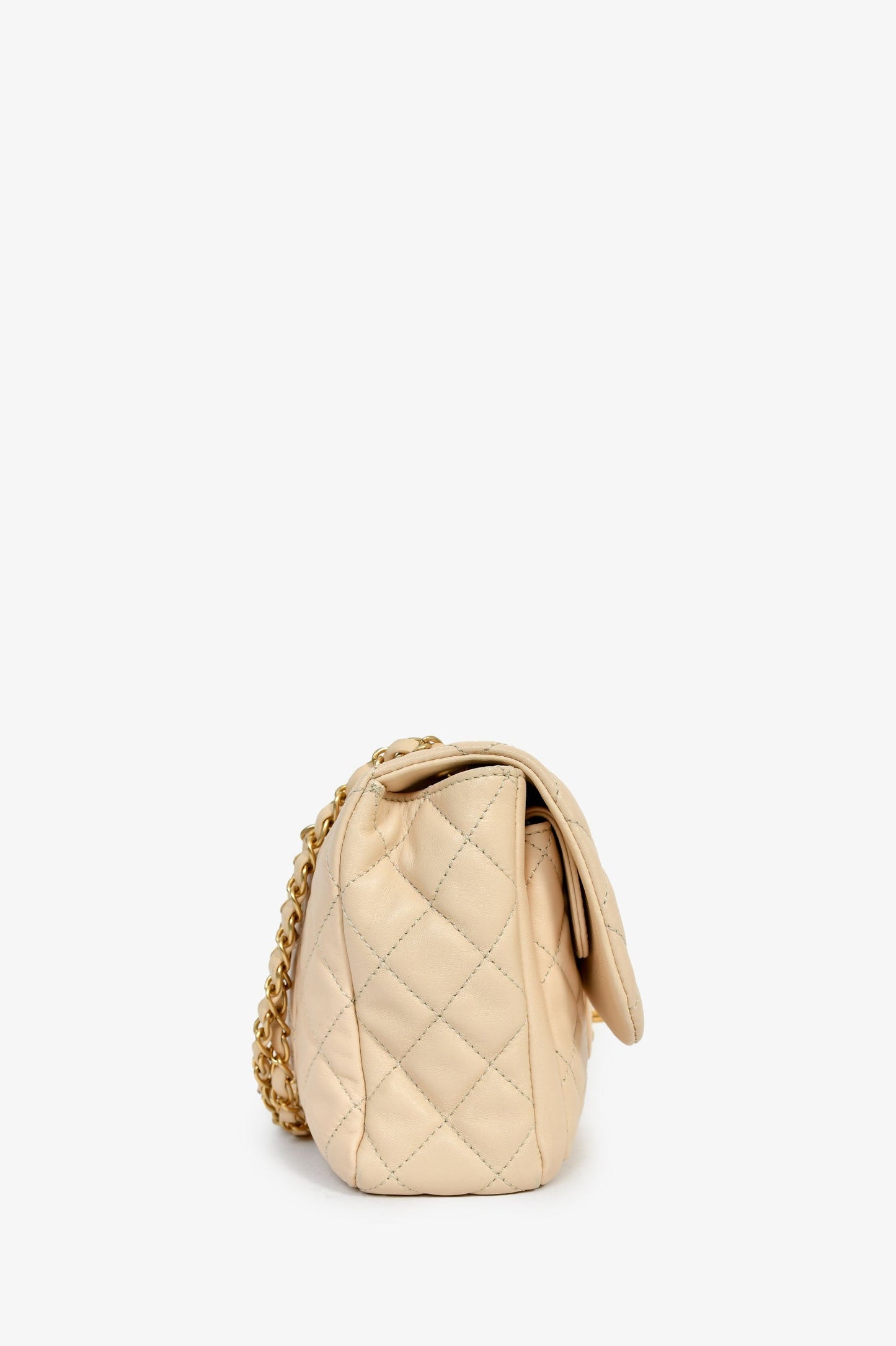 Chanel™ 2013-14 Vanilla Beige Lambskin Quilted Flap Chain Shoulder Bag