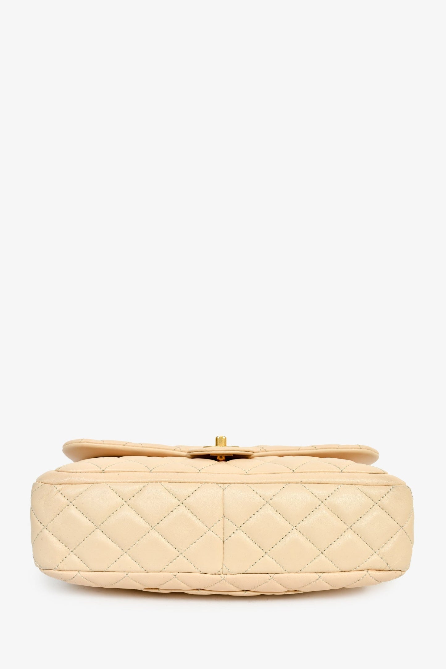 Chanel™ 2013-14 Vanilla Beige Lambskin Quilted Flap Chain Shoulder Bag