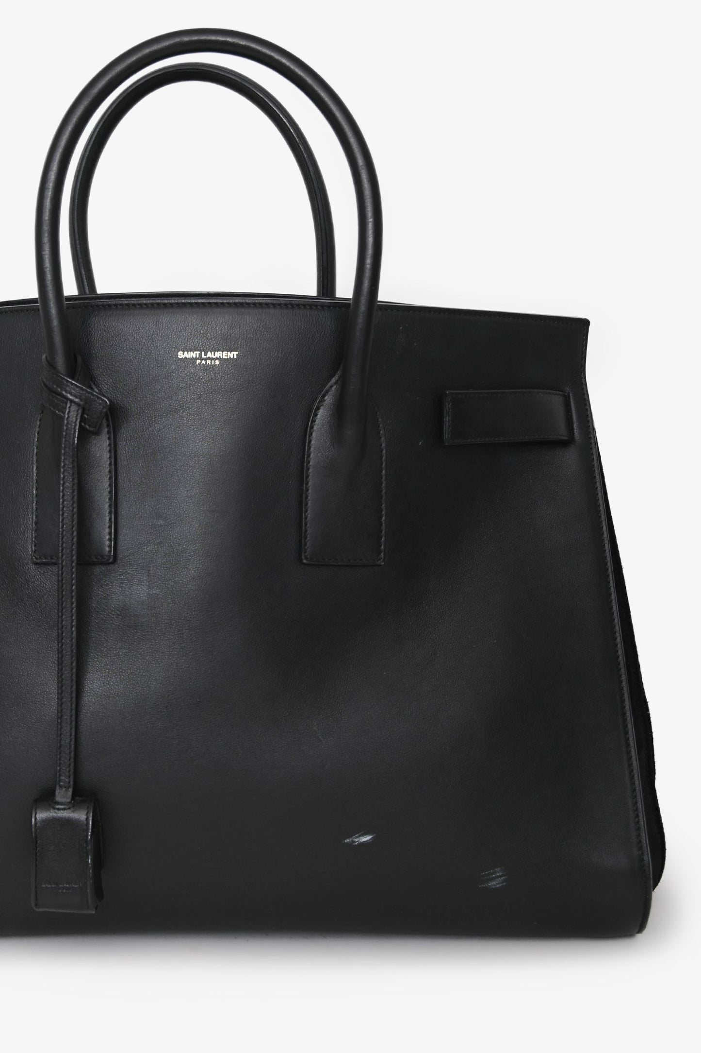 Saint Laurent Black Suede/Leather Large Sac De Jour Tote