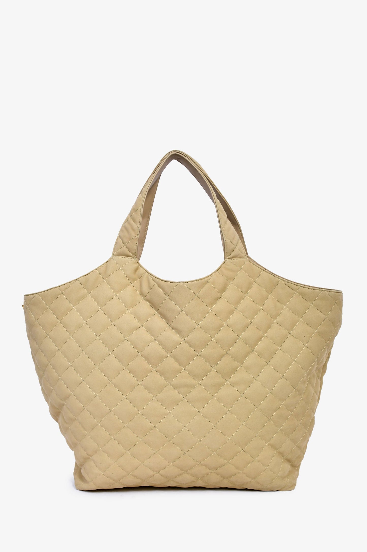 Saint Laurent Brown Leather Logo 'Icare' Maxi Tote Bag