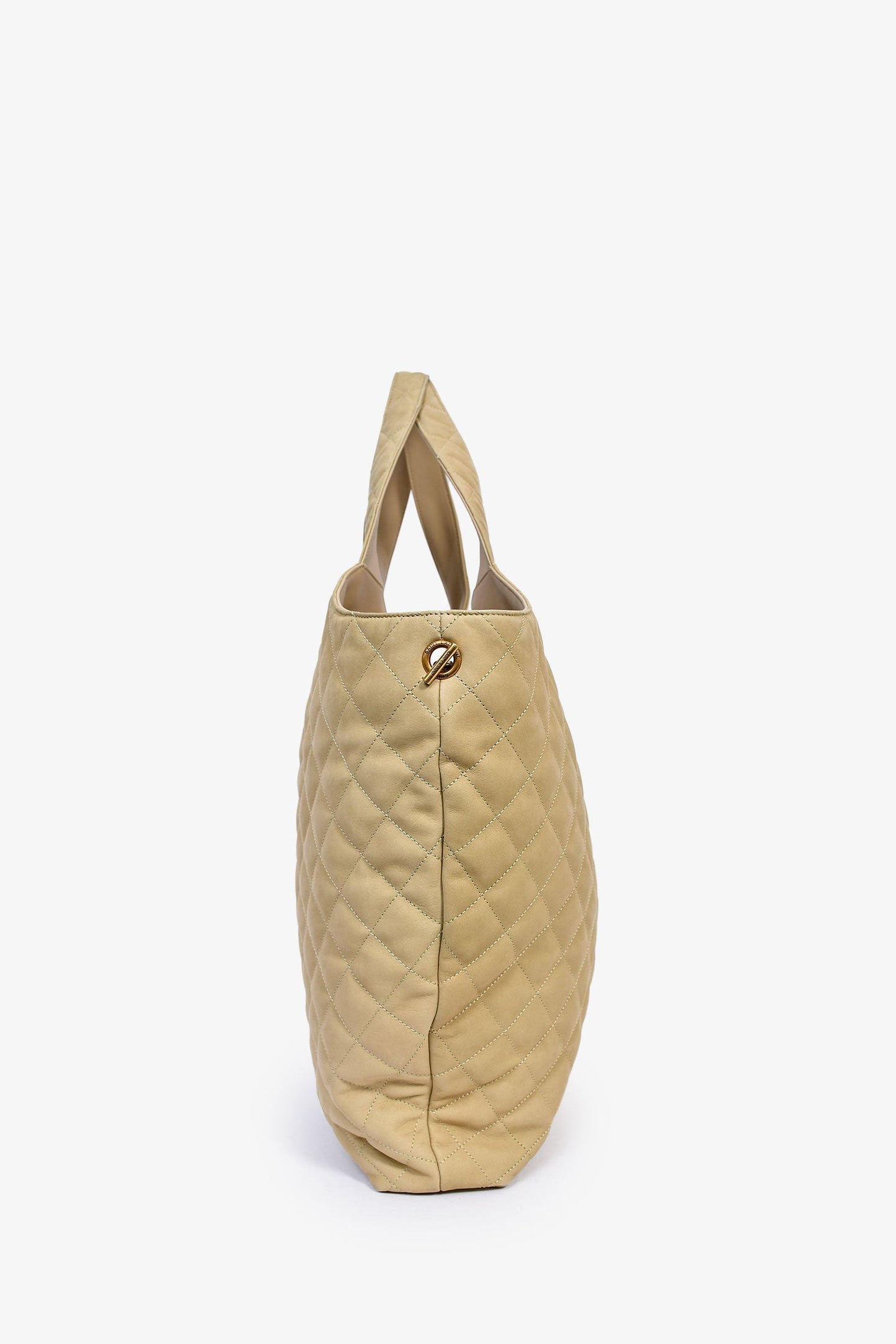 Saint Laurent Brown Leather Logo 'Icare' Maxi Tote Bag