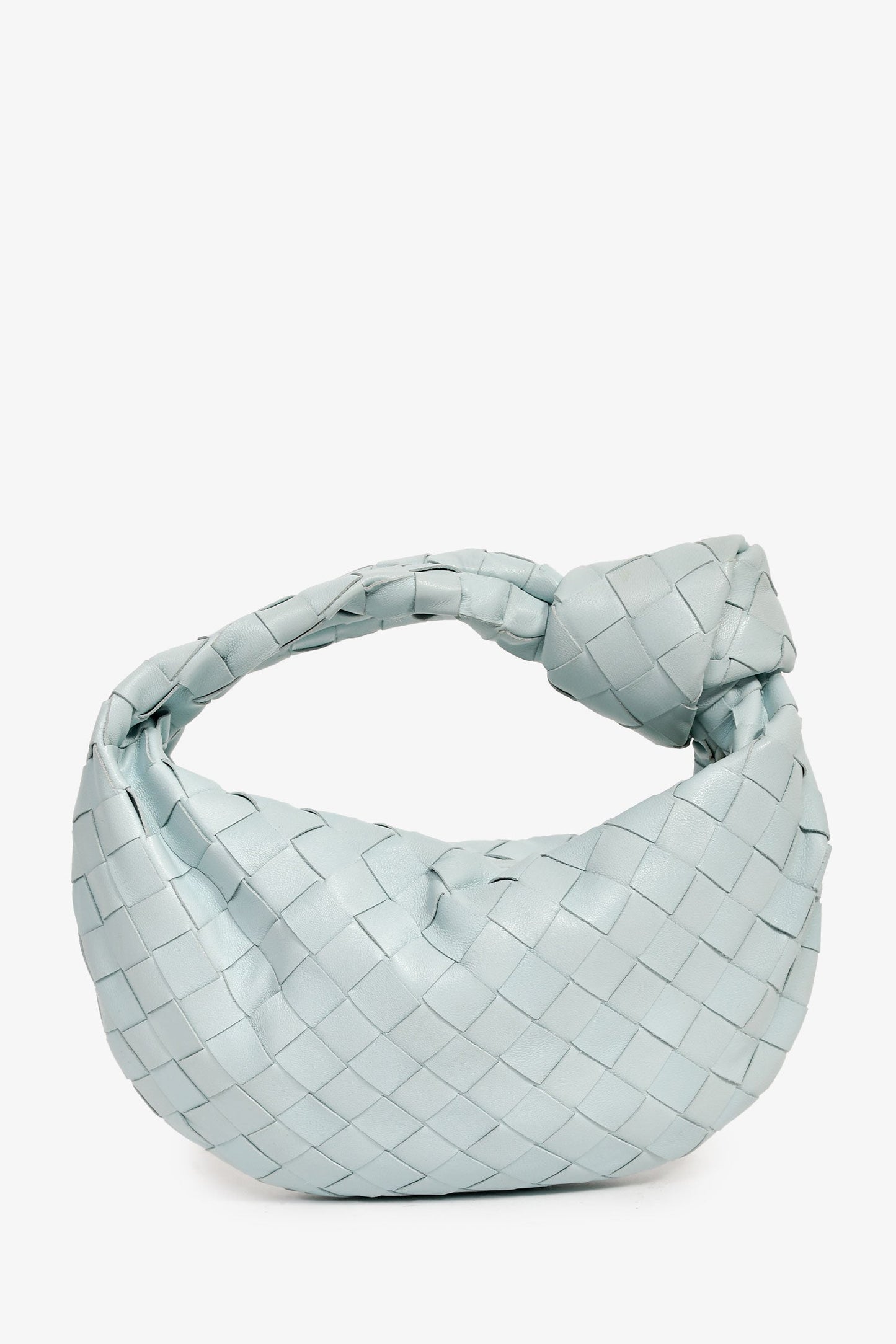Bottega Veneta Baby Blue Intrecciato Leather Mini Jodie Bag