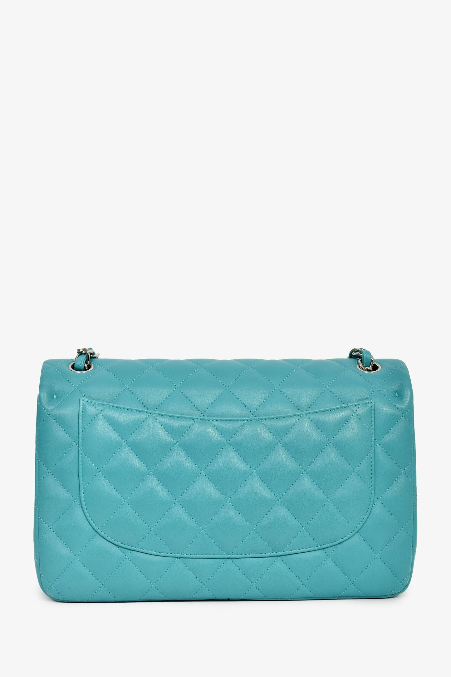 Chanel™ 2014 Turquoise Lambskin Jumbo Double Flap Shoulder Bag