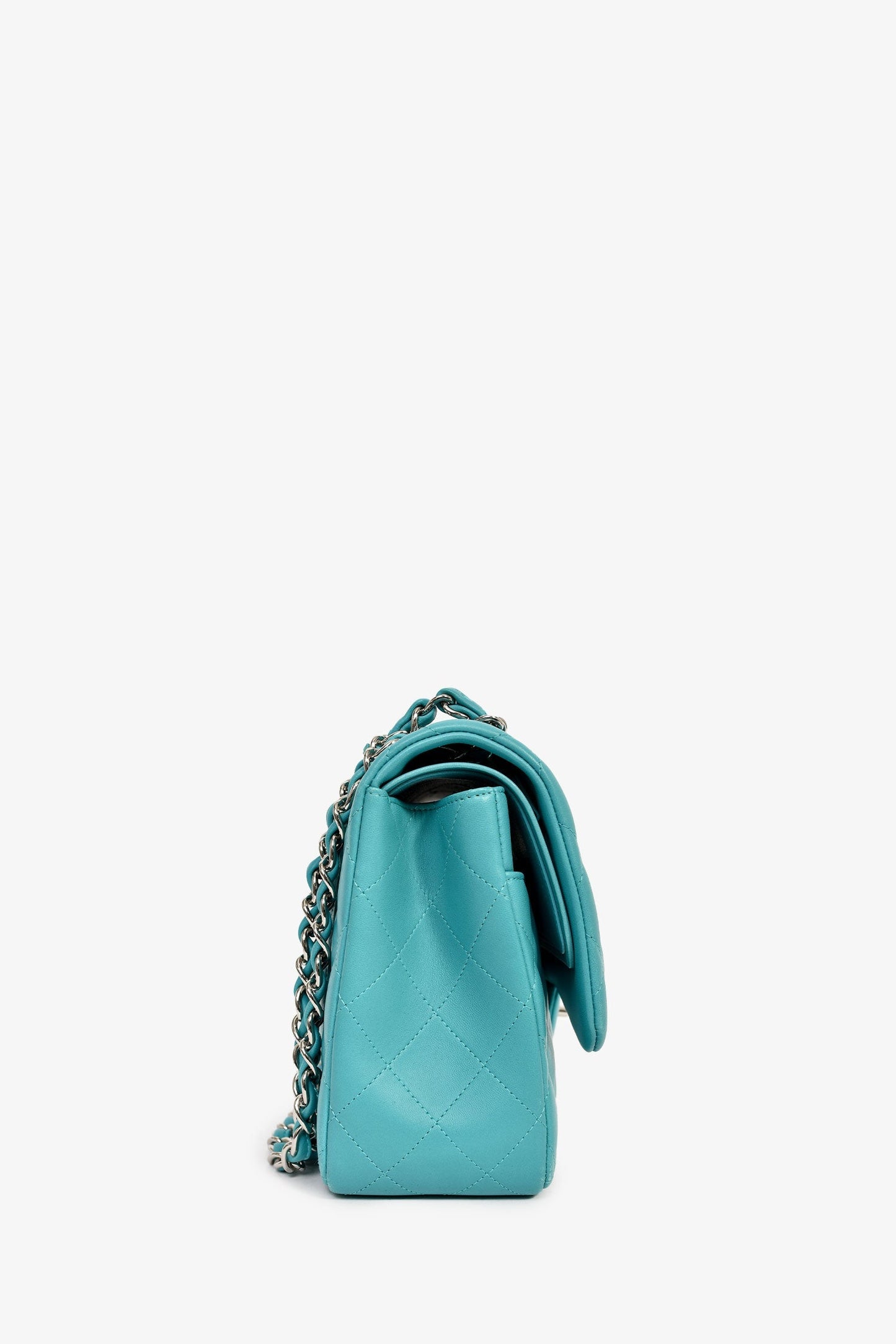 Chanel™ 2014 Turquoise Lambskin Jumbo Double Flap Shoulder Bag
