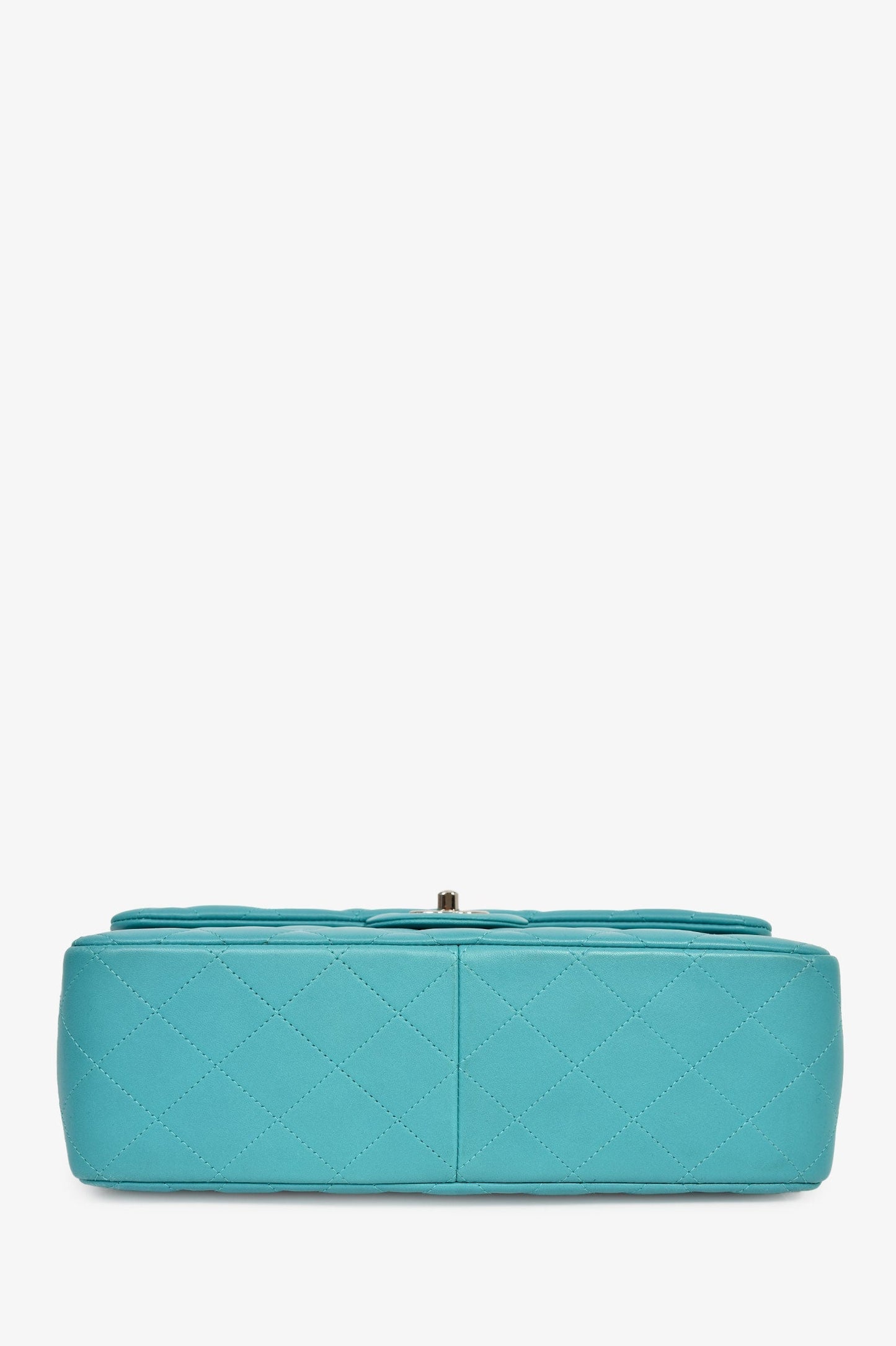 Chanel™ 2014 Turquoise Lambskin Jumbo Double Flap Shoulder Bag