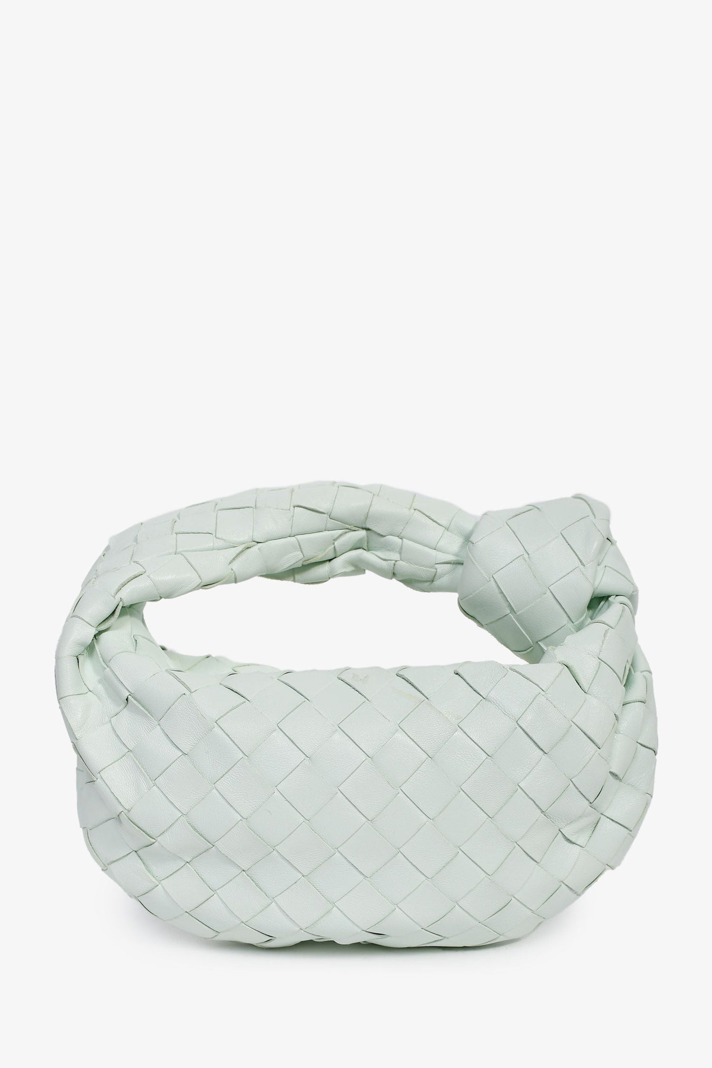 Bottega Veneta Mint Green Intrecciato Leather Mini Jodie Bag