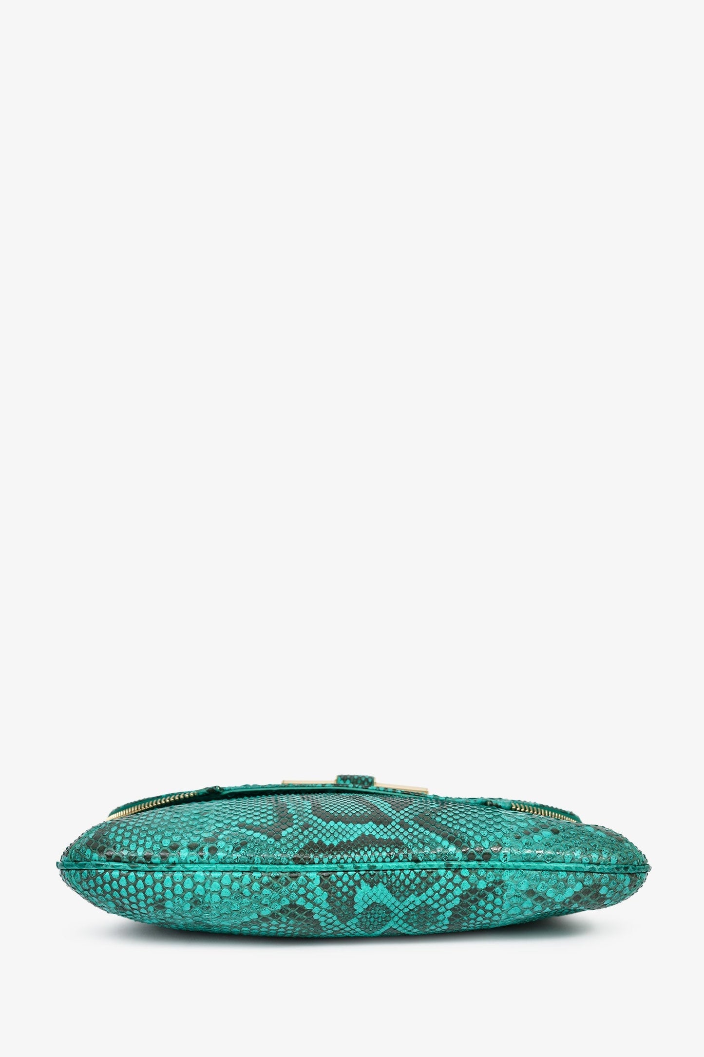 Jimmy Choo Turquoise Snakeskin Fold Clutch