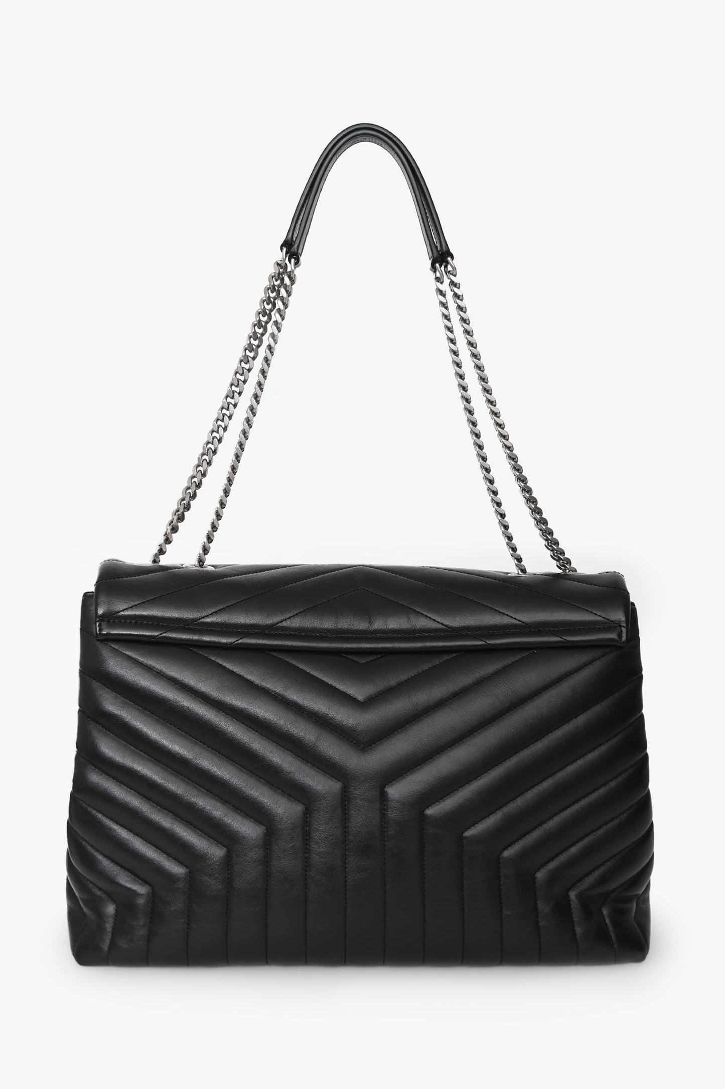 Saint Laurent Black Leather Lou Lou Large Shoulder Bag