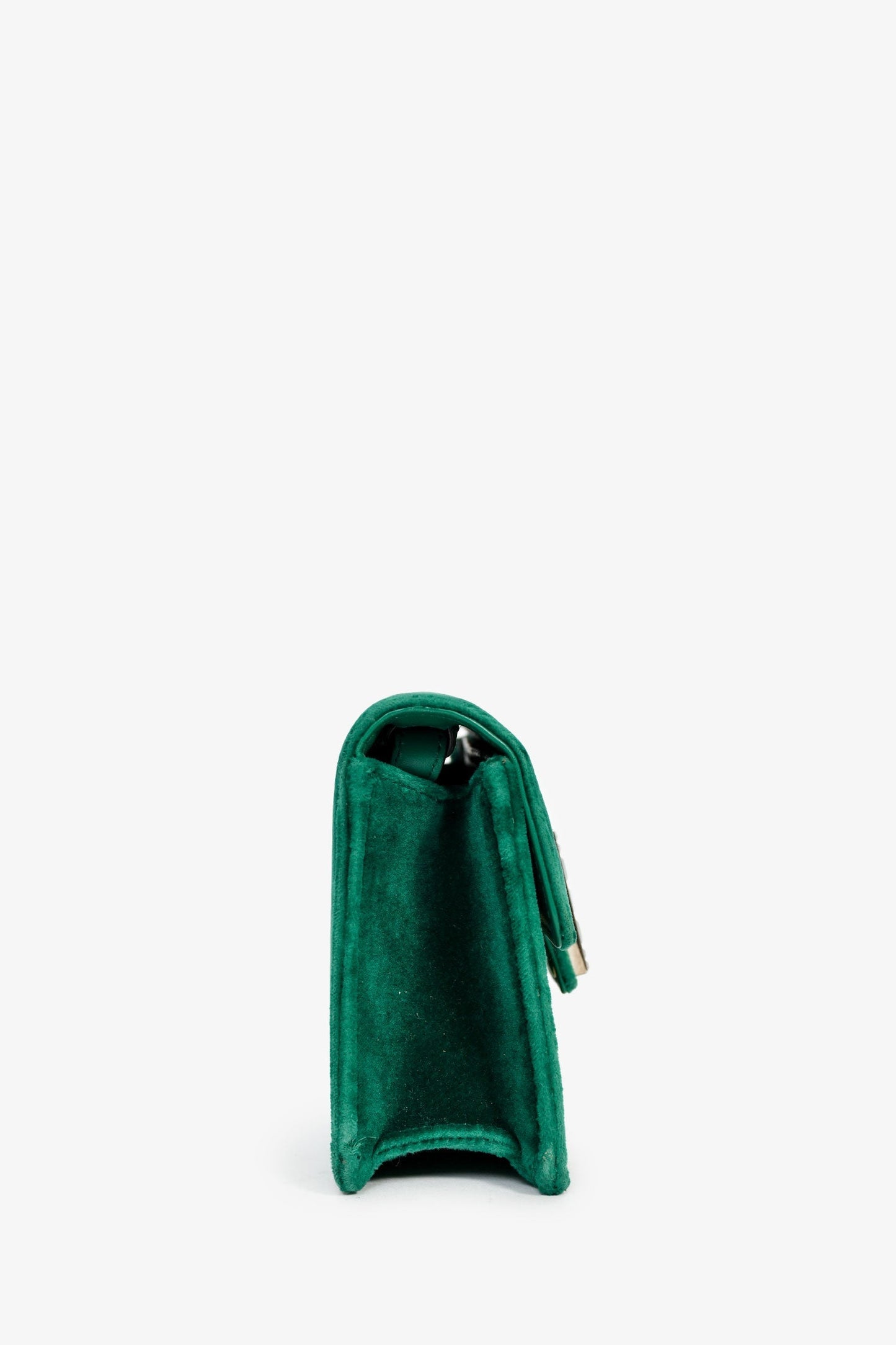 Gucci Green Velvet GG Crystal 'Broadway' Mini Shoulder Bag