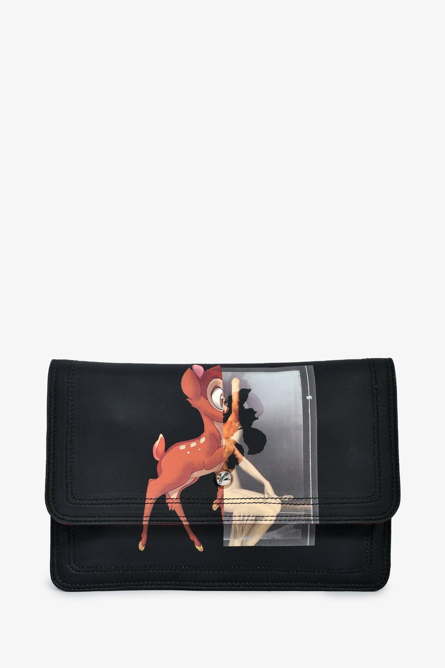 Givenchy x Disney Black Leather Bambi Clutch