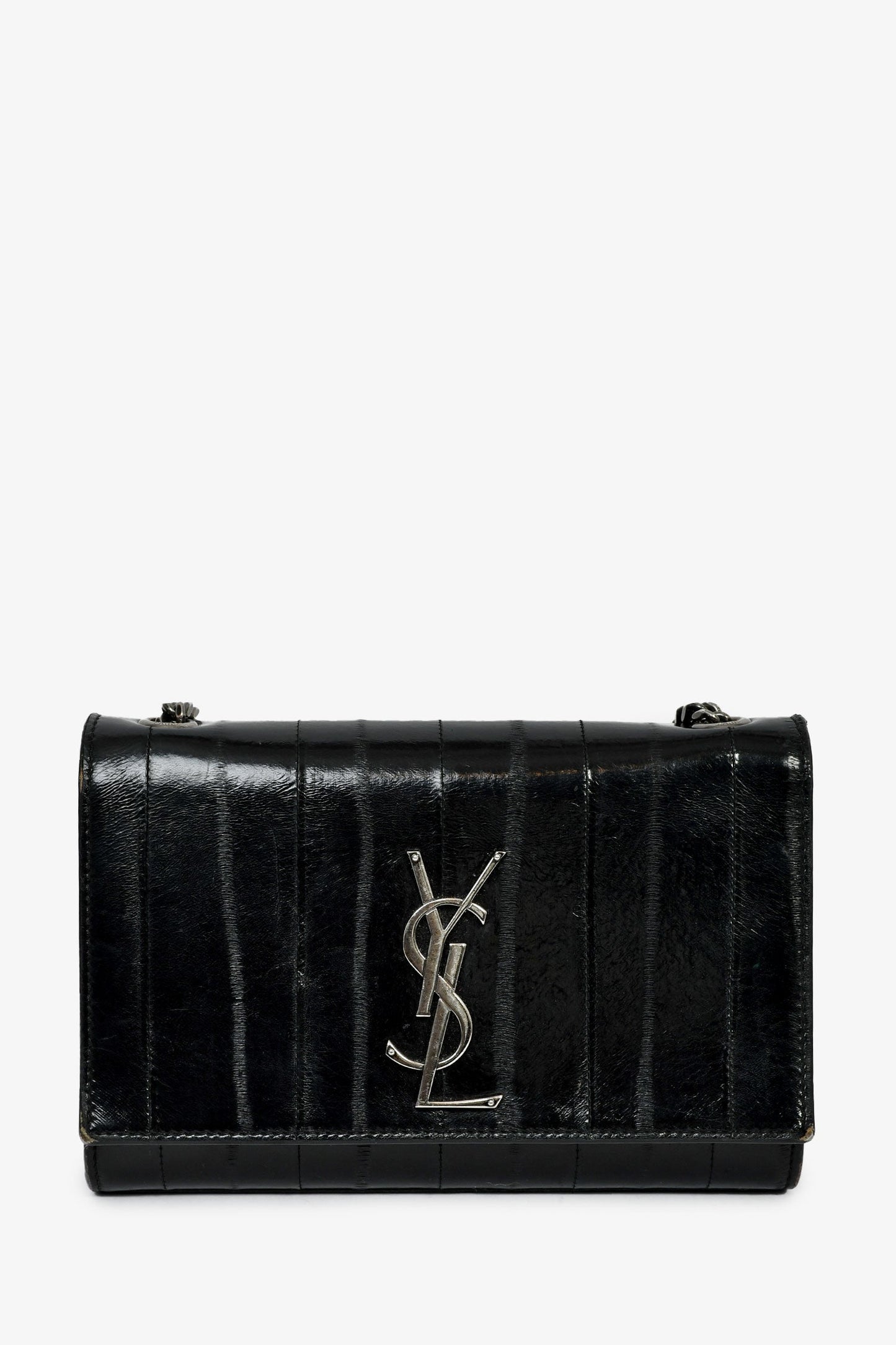 Saint Laurent Black Eel Monogram Sunset Shoulder Bag
