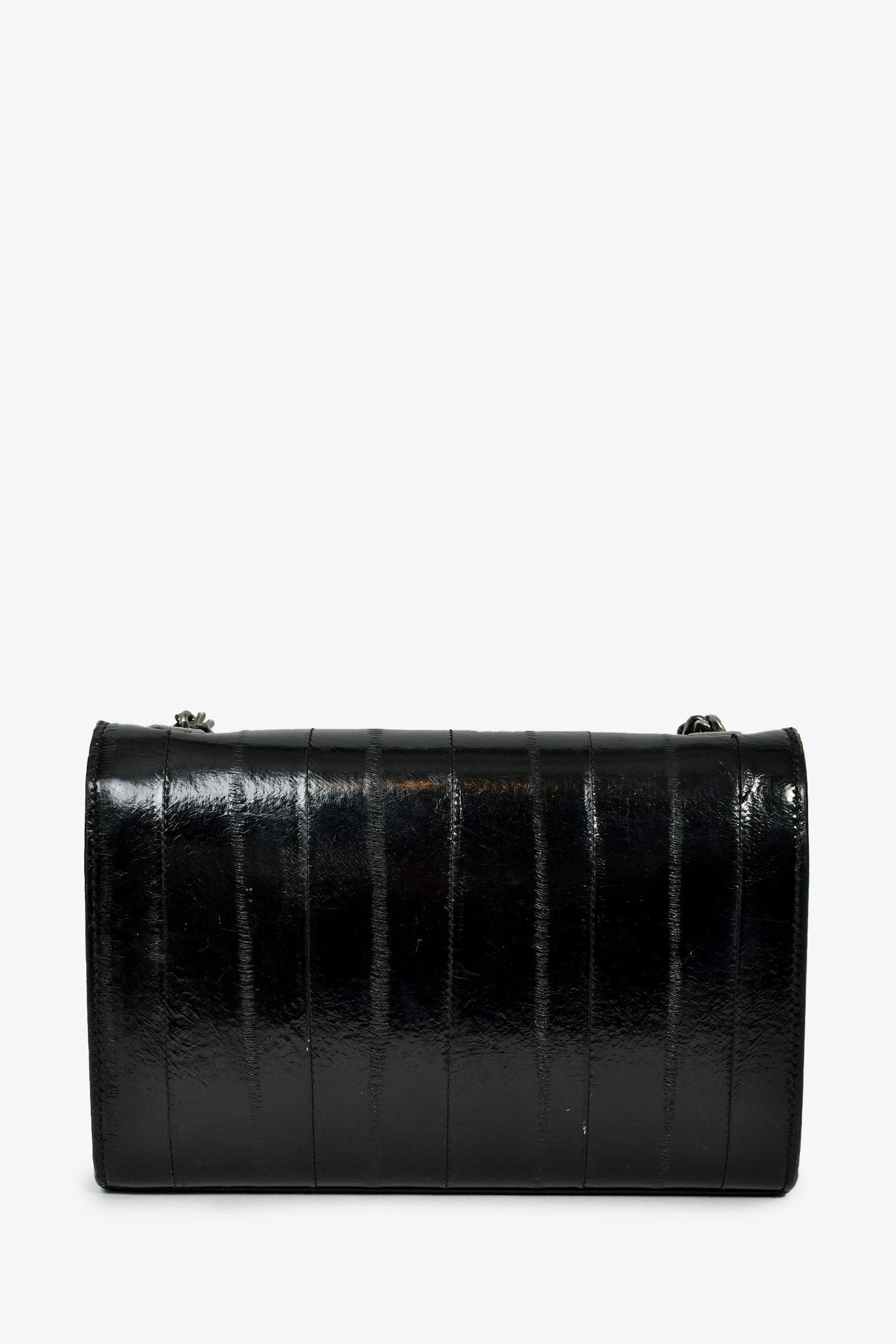 Saint Laurent Black Eel Monogram Sunset Shoulder Bag