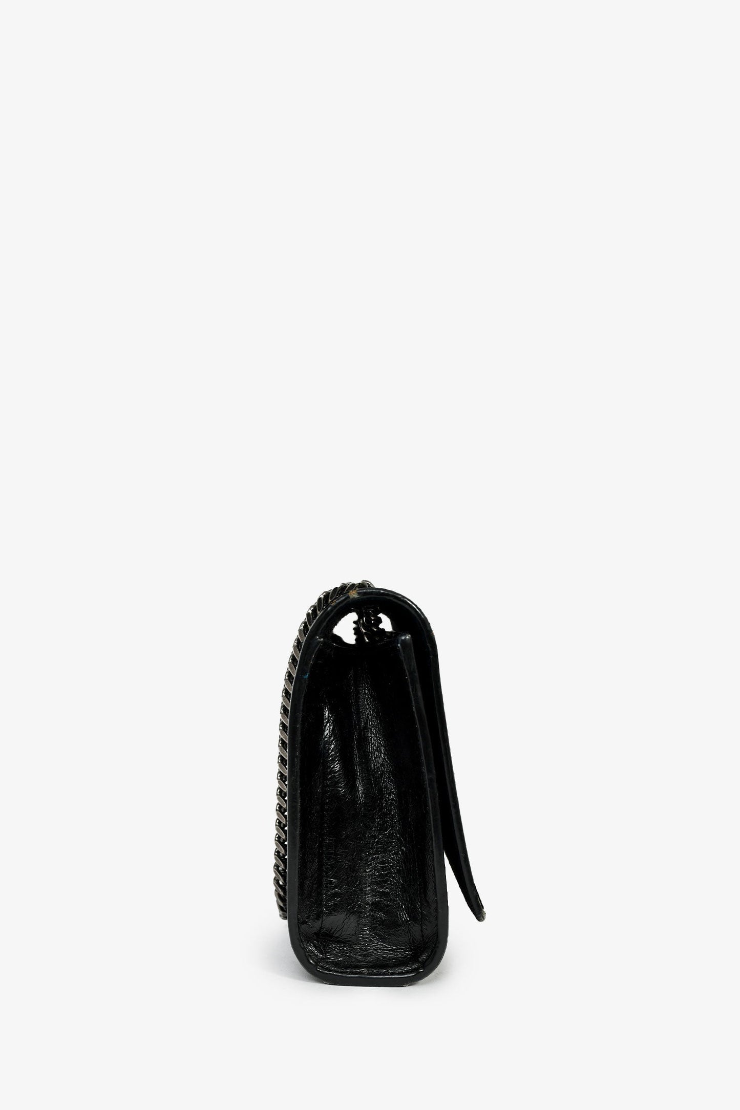 Saint Laurent Black Eel Monogram Sunset Shoulder Bag