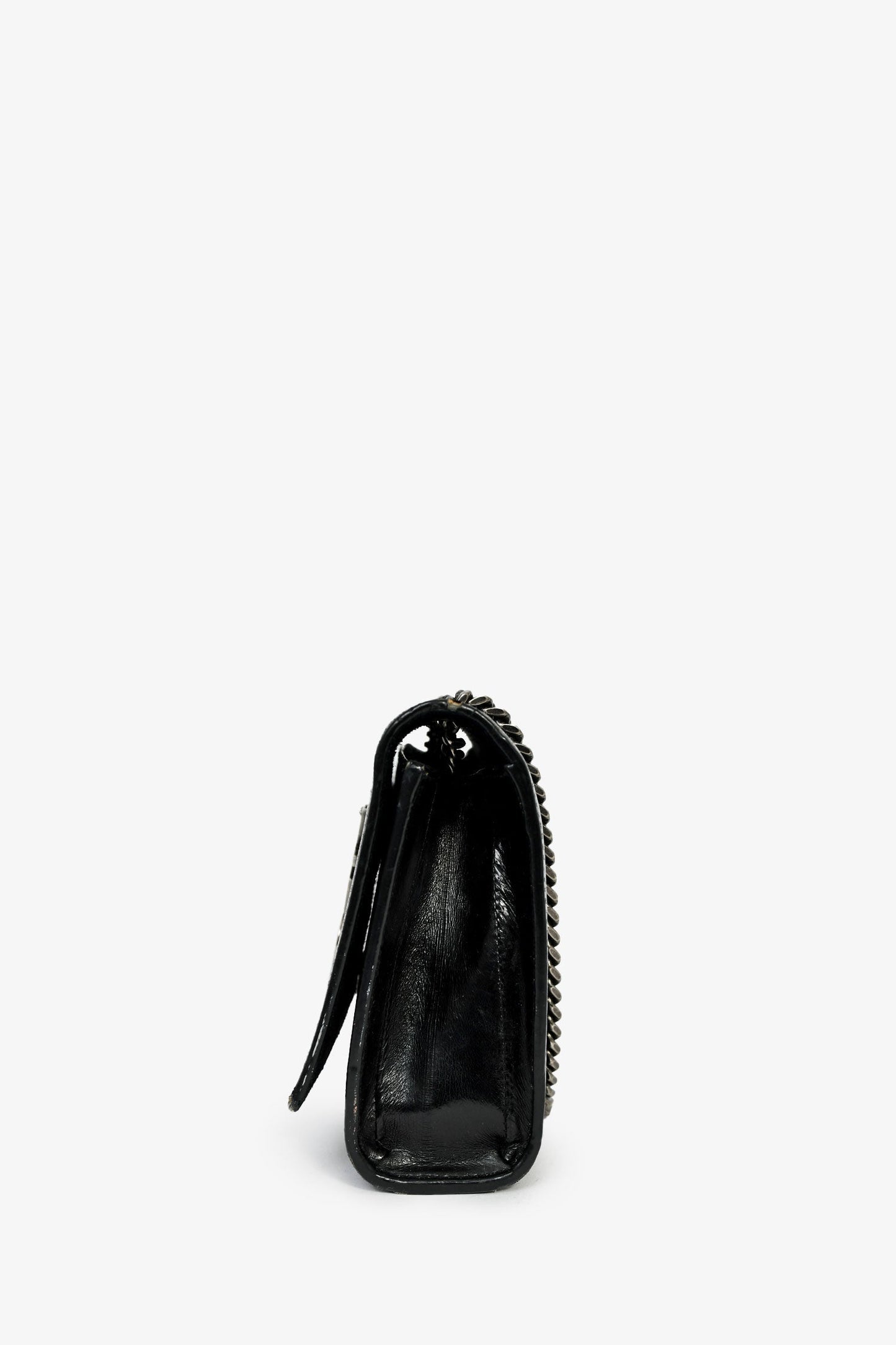 Saint Laurent Black Eel Monogram Sunset Shoulder Bag