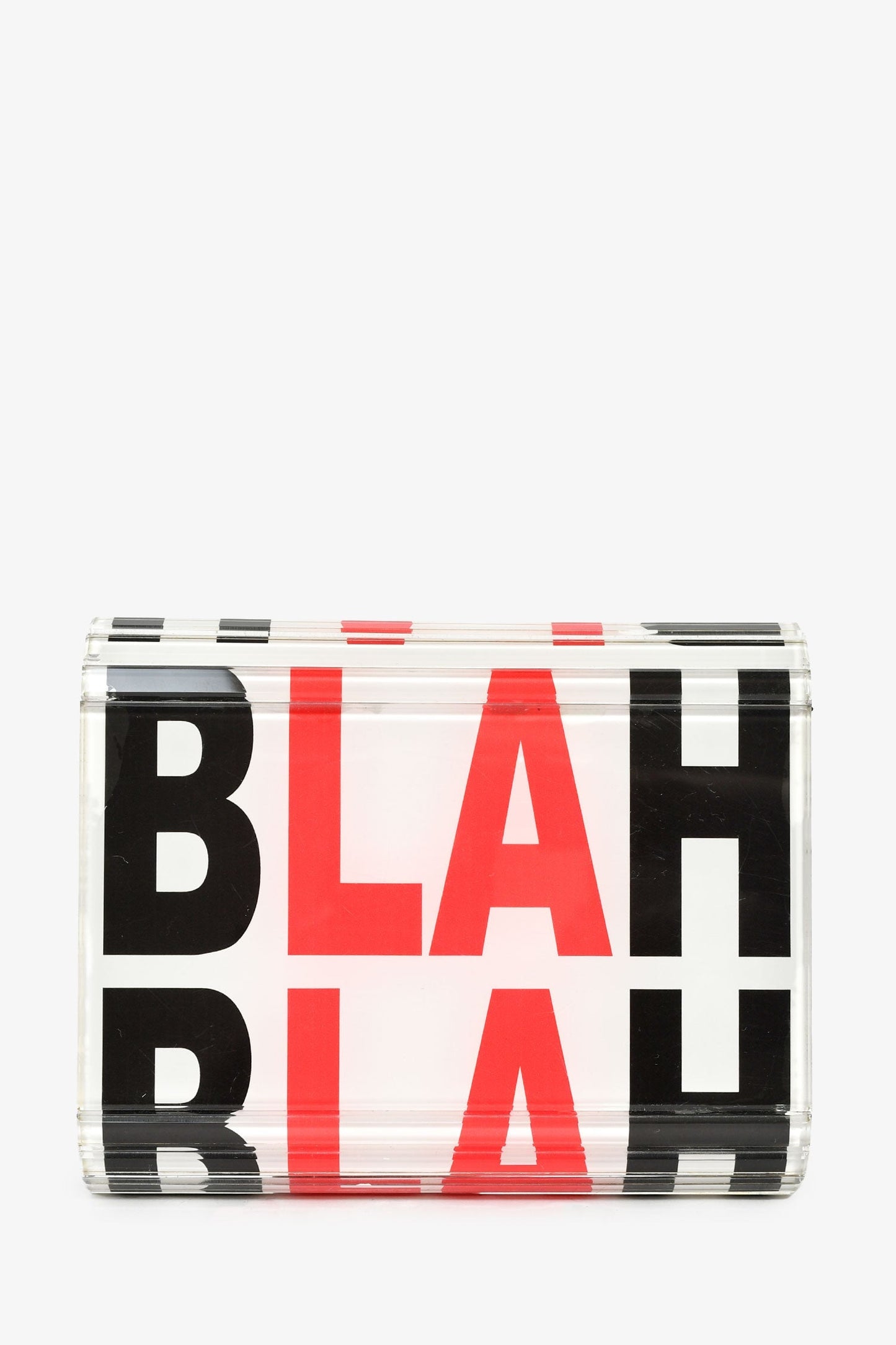 Jimmy Choo White/Black/Red Acrylic 'Blah' Clutch With Chain