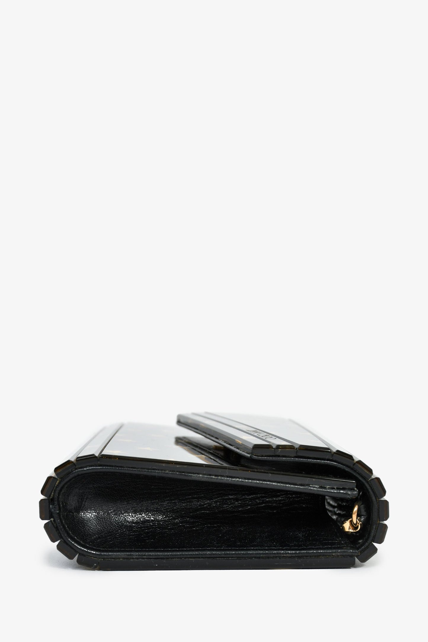 Jimmy Choo Black/Gold Acrylic Star Clutch With Chain