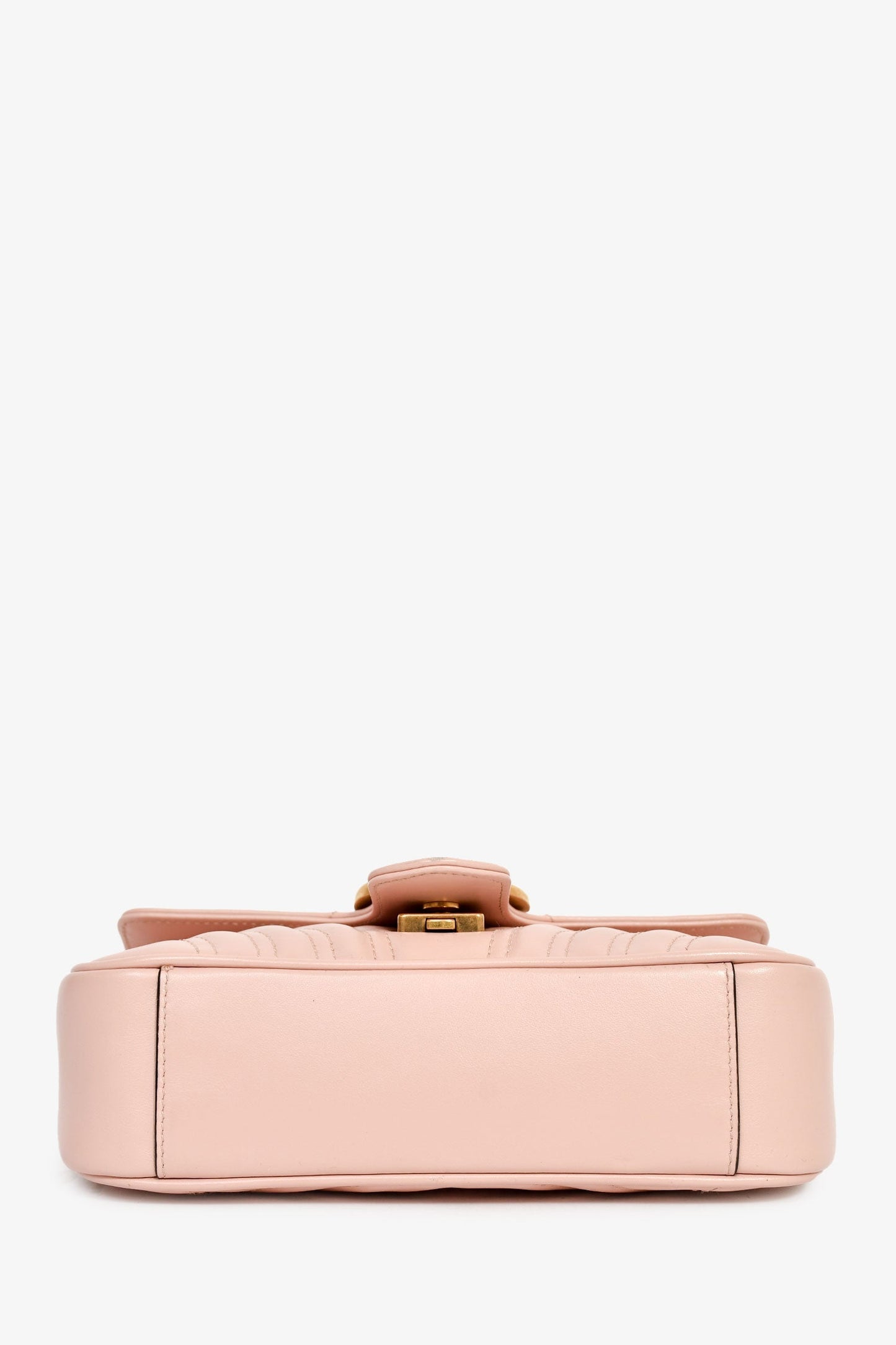 Gucci Light Pink Lambskin Matelasse Small GG Marmont Double Chain Shoulder Bag