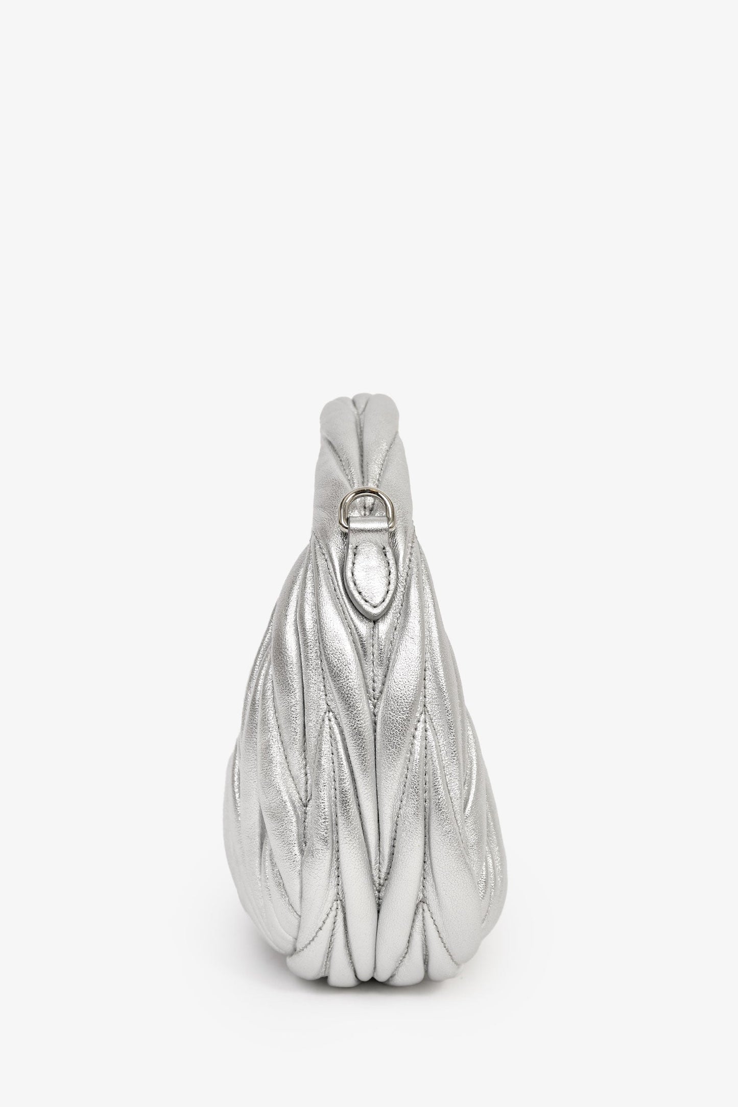 Miu Miu Silver Leather 'Wander Matelassé' Bag