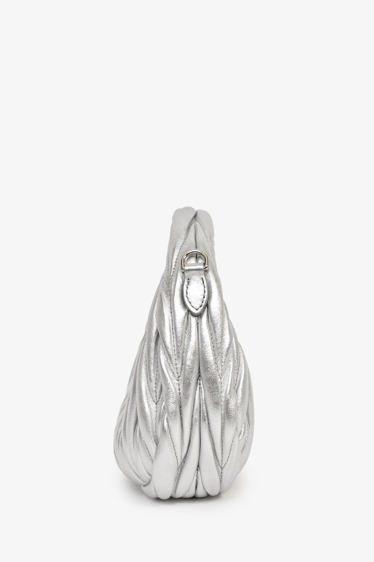 Miu Miu Silver Leather 'Wander Matelassé' Bag