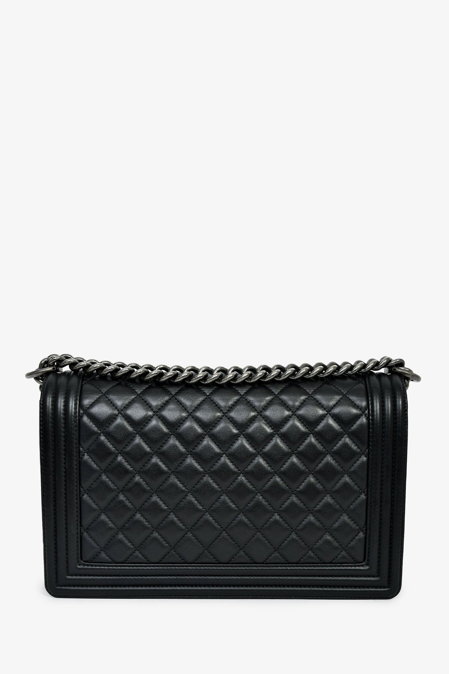 Chanel™ 2018-19 Black Lambskin Large Boy Bag