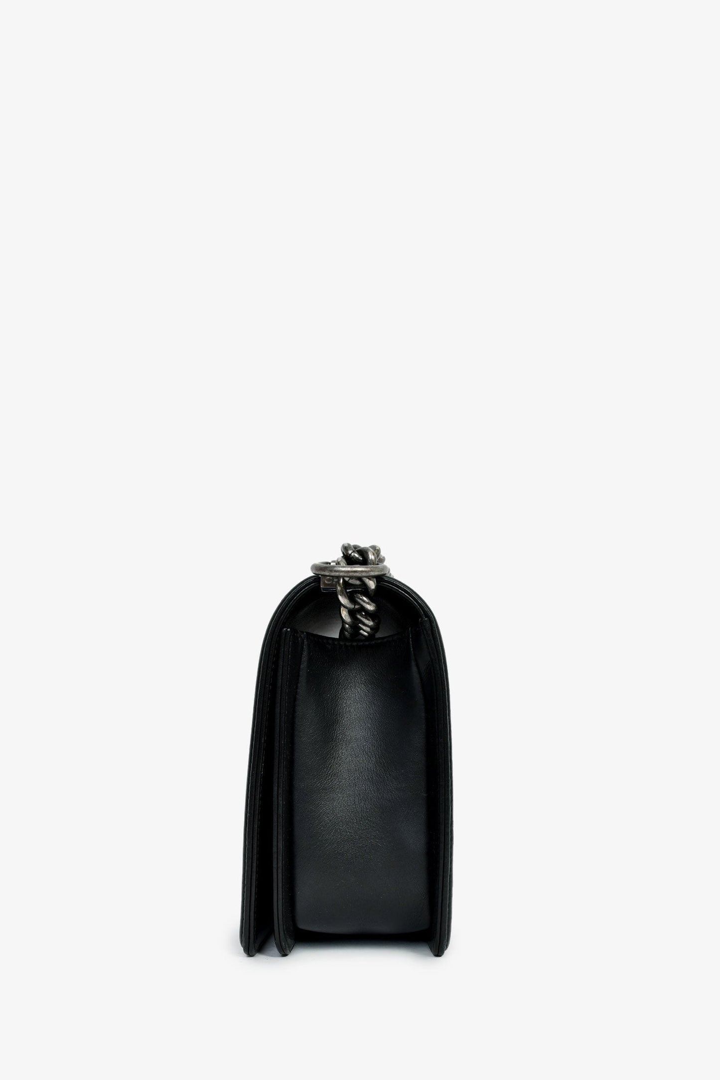 Chanel™ 2018-19 Black Lambskin Large Boy Bag