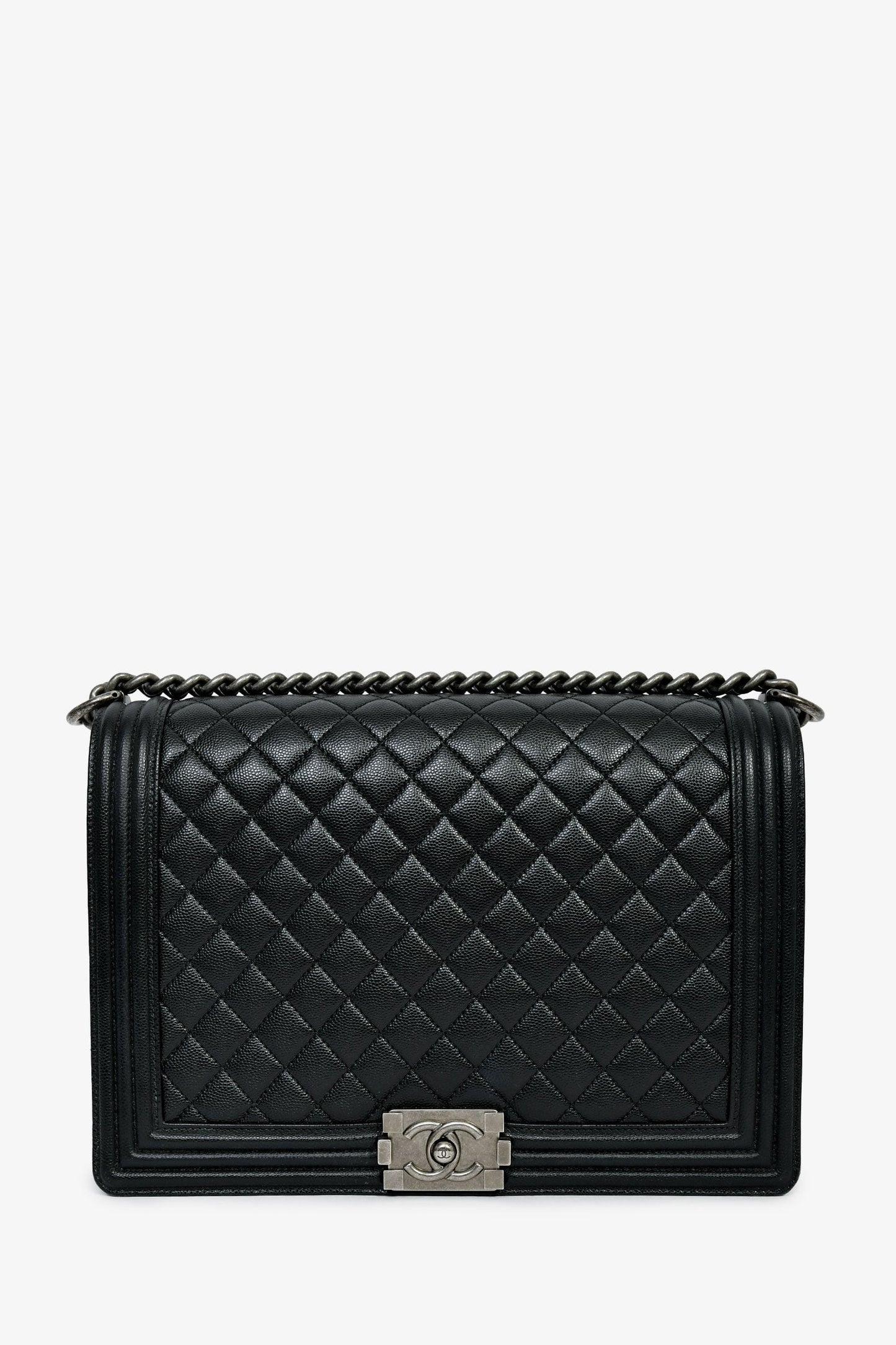 Chanel™ 2018 Black Caviar Large Boy Bag