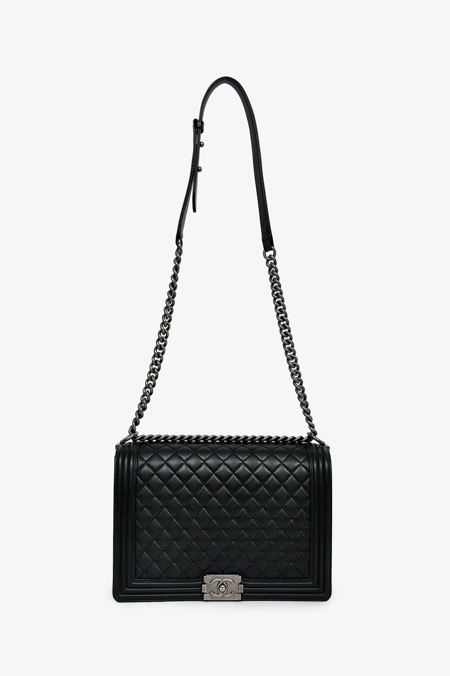 Chanel™ 2018 Black Caviar Large Boy Bag