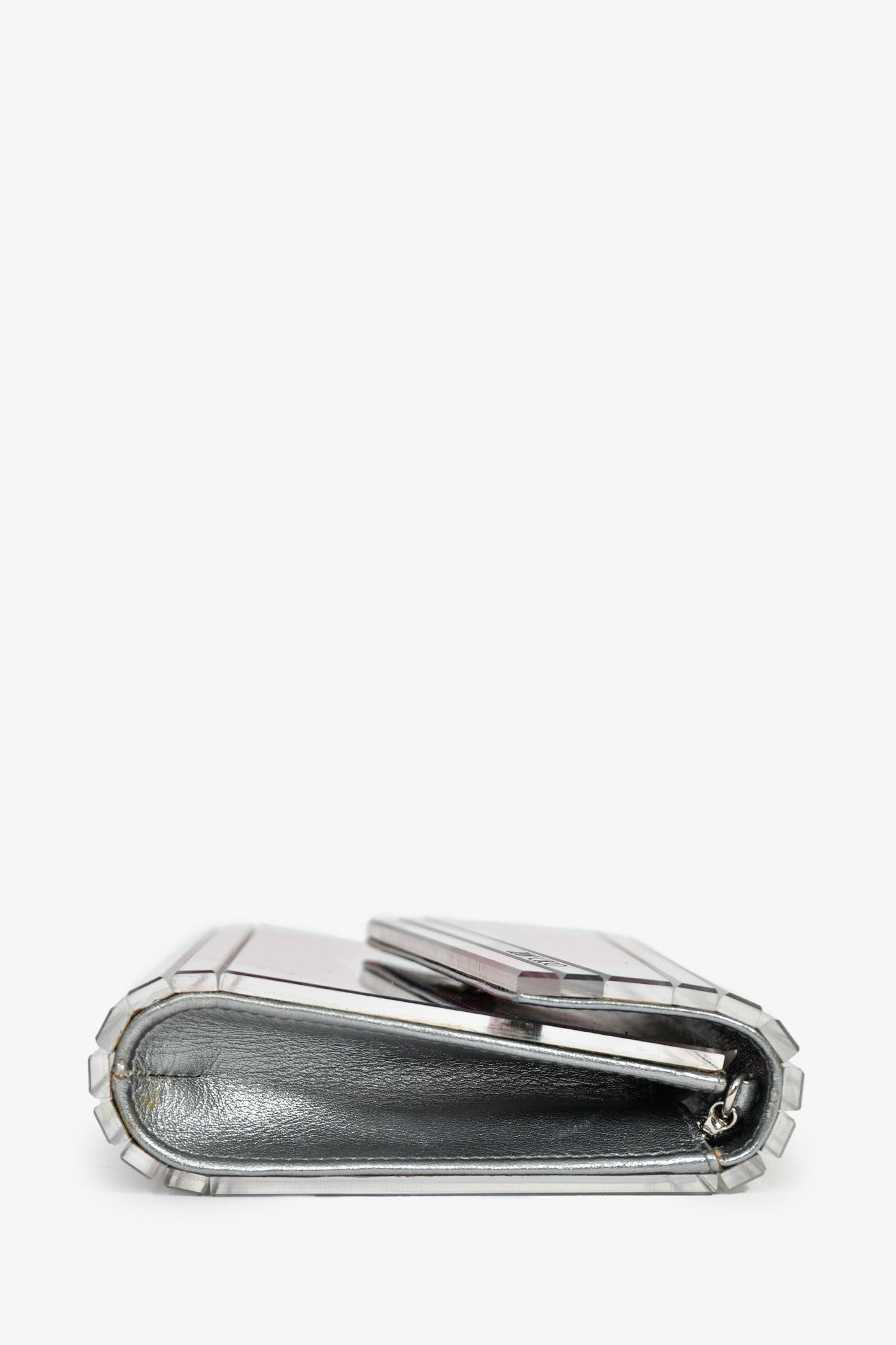 Jimmy Choo Red/Silver Acrylic Lips Clutch With Chain