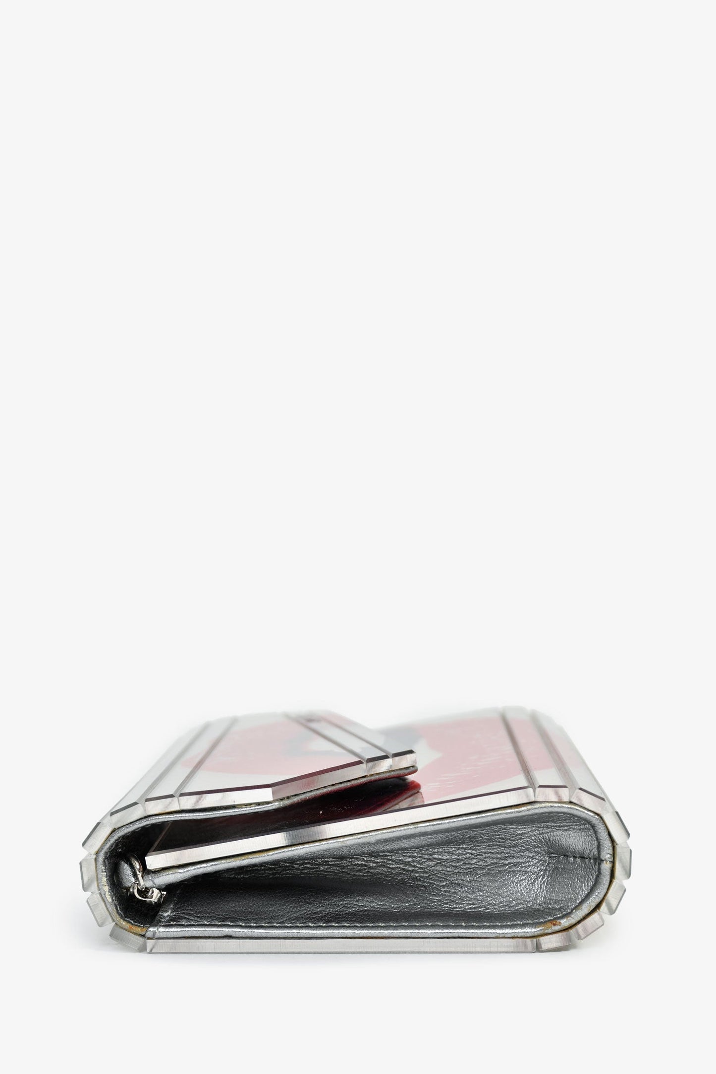 Jimmy Choo Red/Silver Acrylic Lips Clutch With Chain