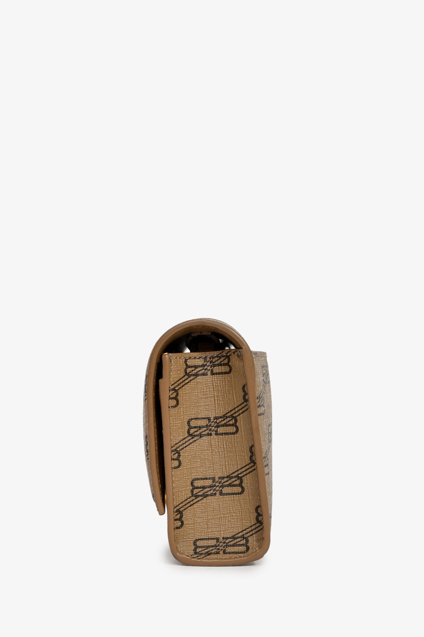 Balenciaga Brown/Black Coated Canvas Monogram Hour Glass Clutch Bag