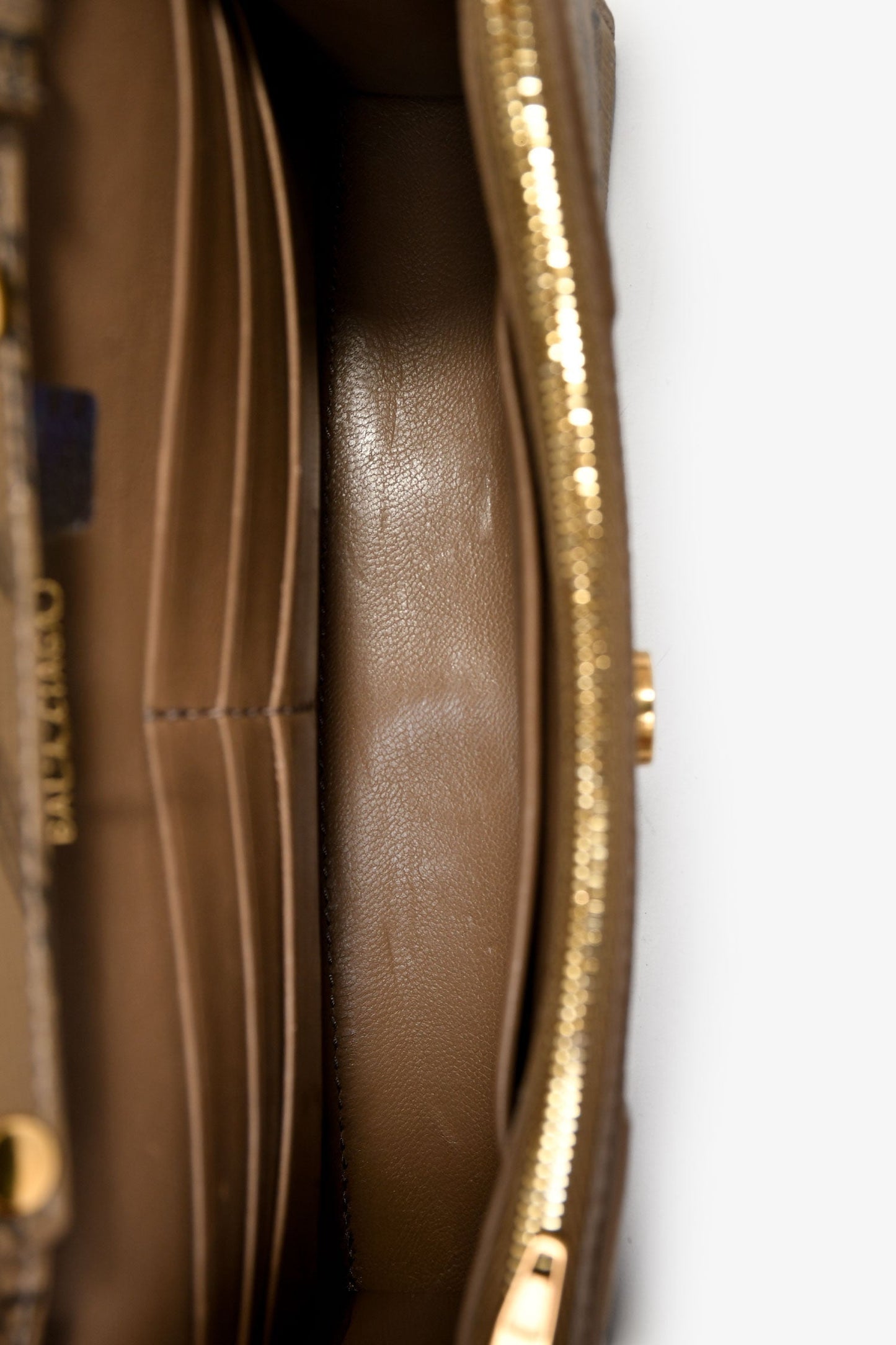 Balenciaga Brown/Black Coated Canvas Monogram Hour Glass Clutch Bag
