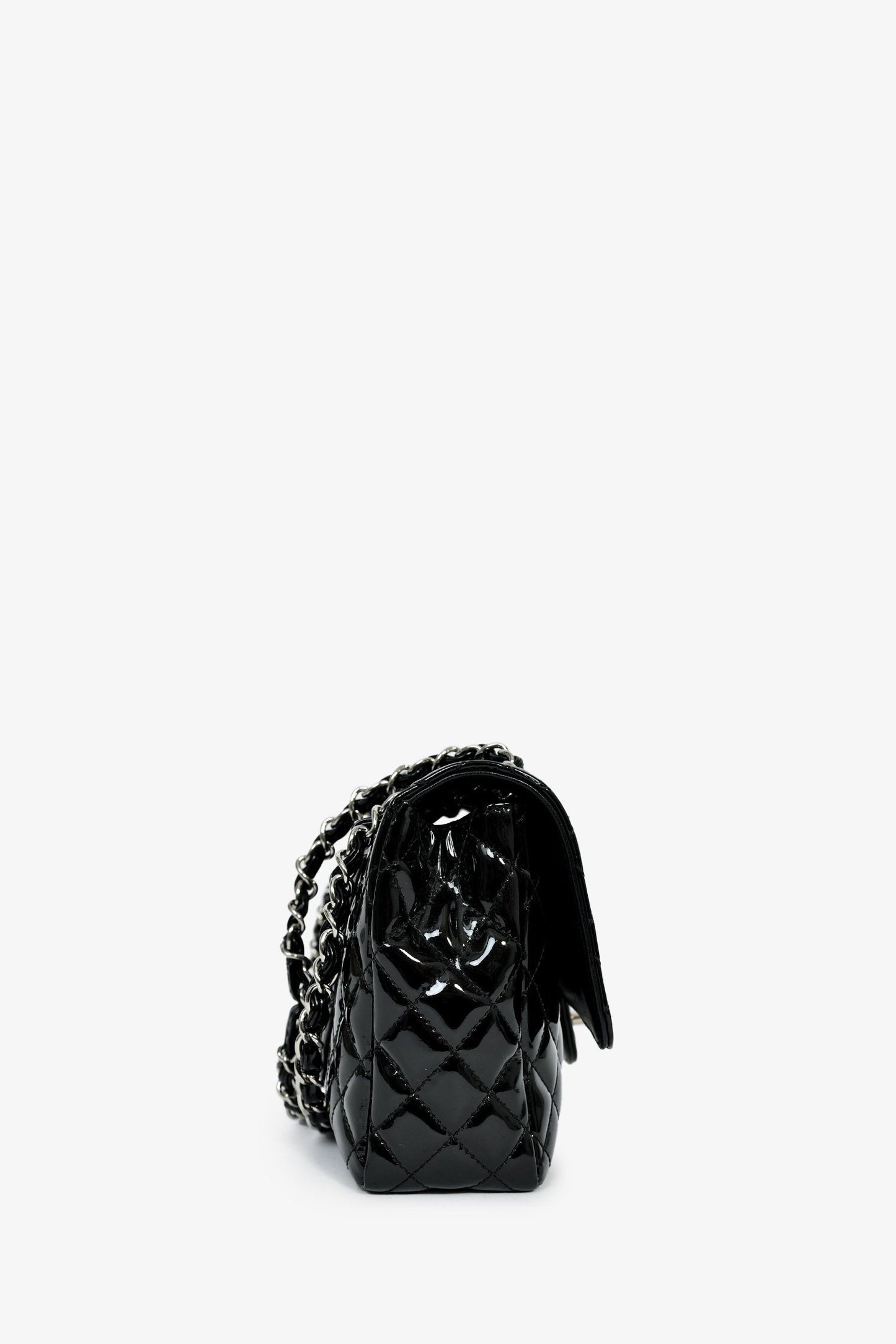Chanel™ 2006-08 Black Patent 'Secret Label' Flap Shoulder Bag