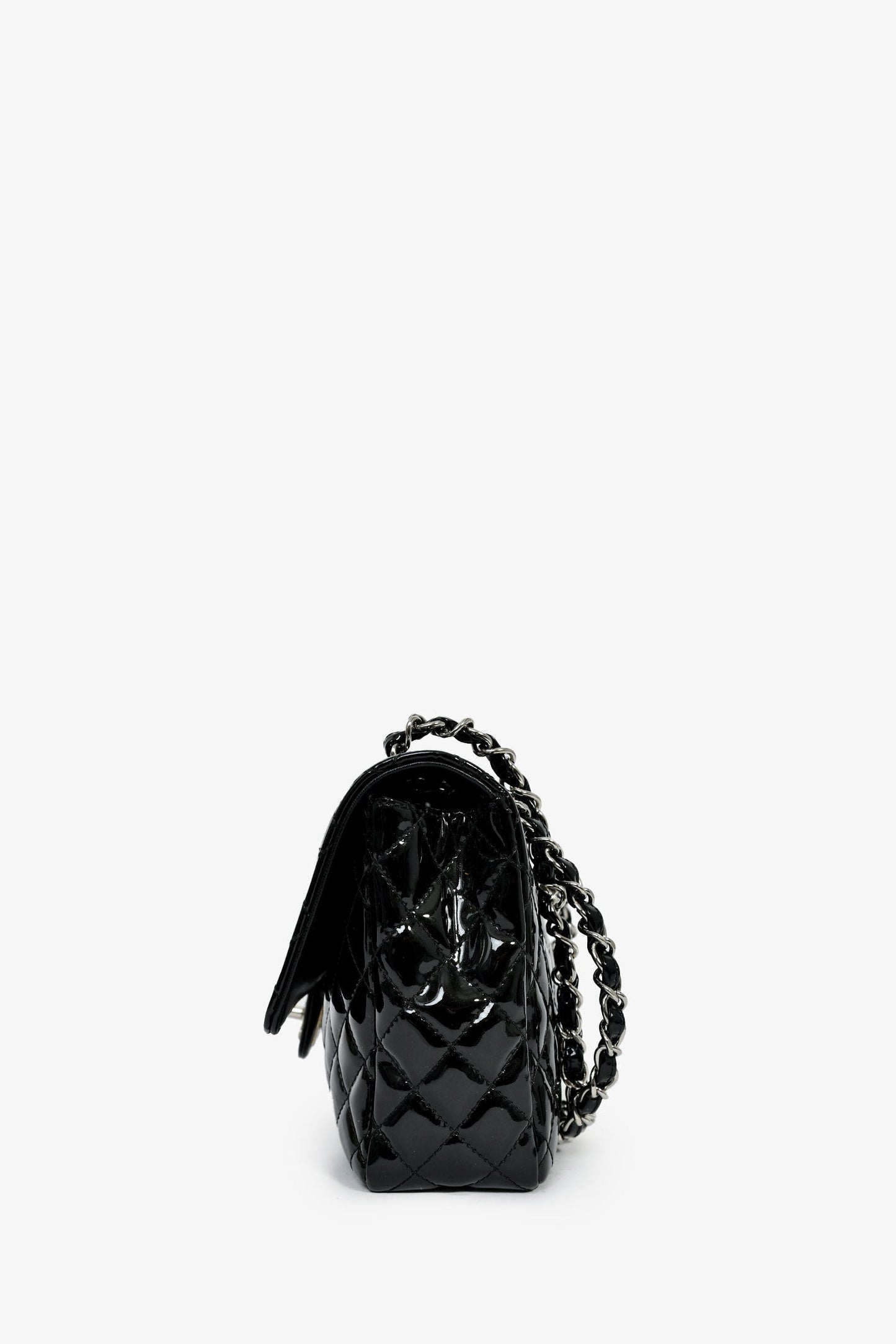 Chanel™ 2006-08 Black Patent 'Secret Label' Flap Shoulder Bag