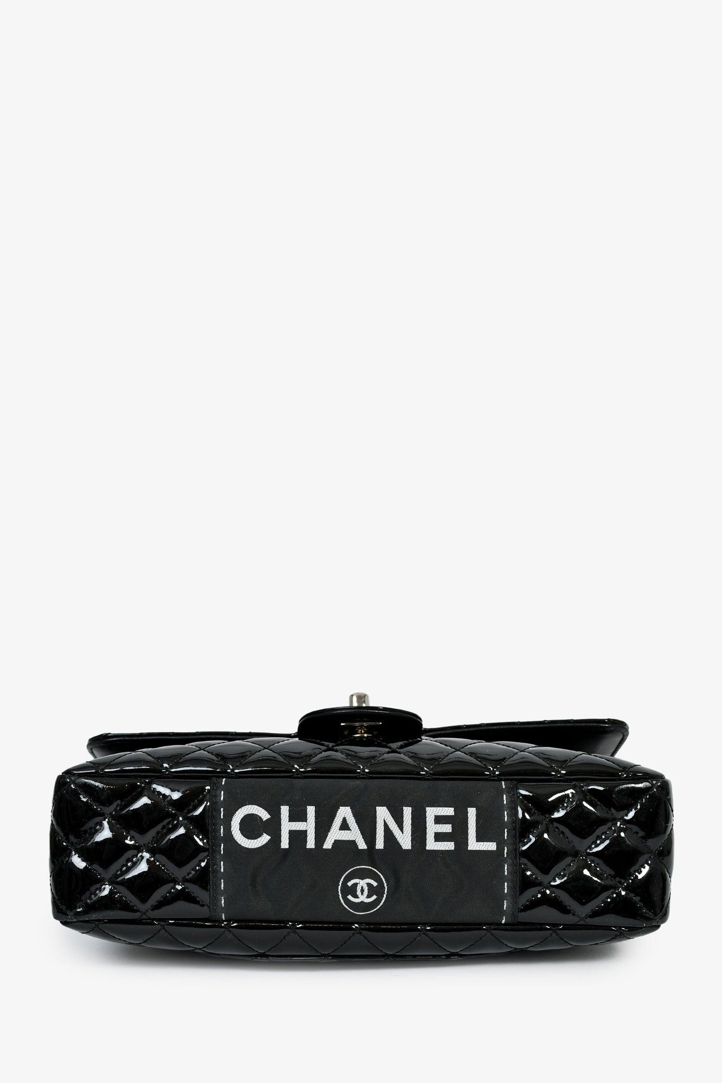 Chanel™ 2006-08 Black Patent 'Secret Label' Flap Shoulder Bag