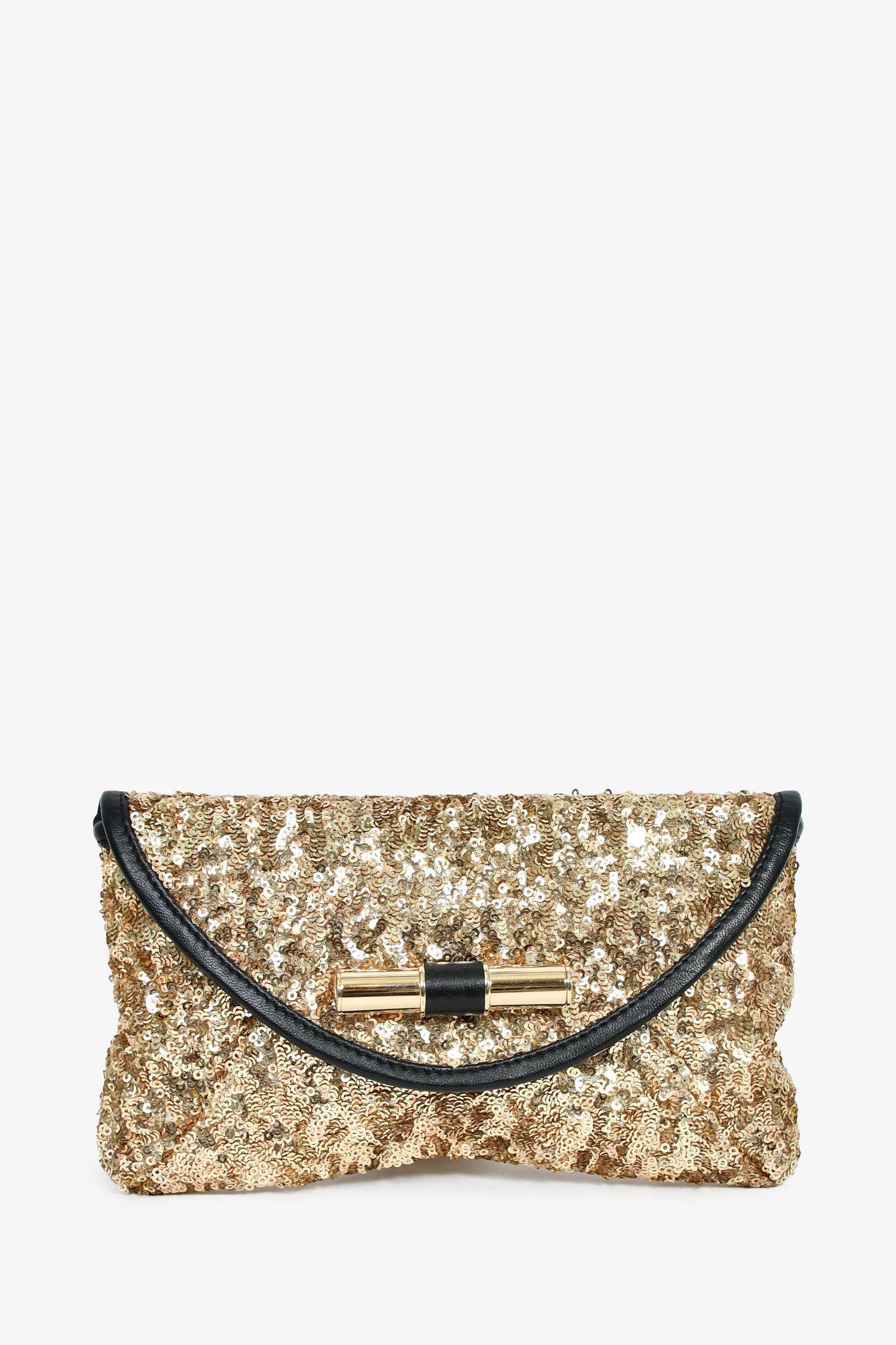 Jimmy Choo Gold Sequin Pouch On Chain