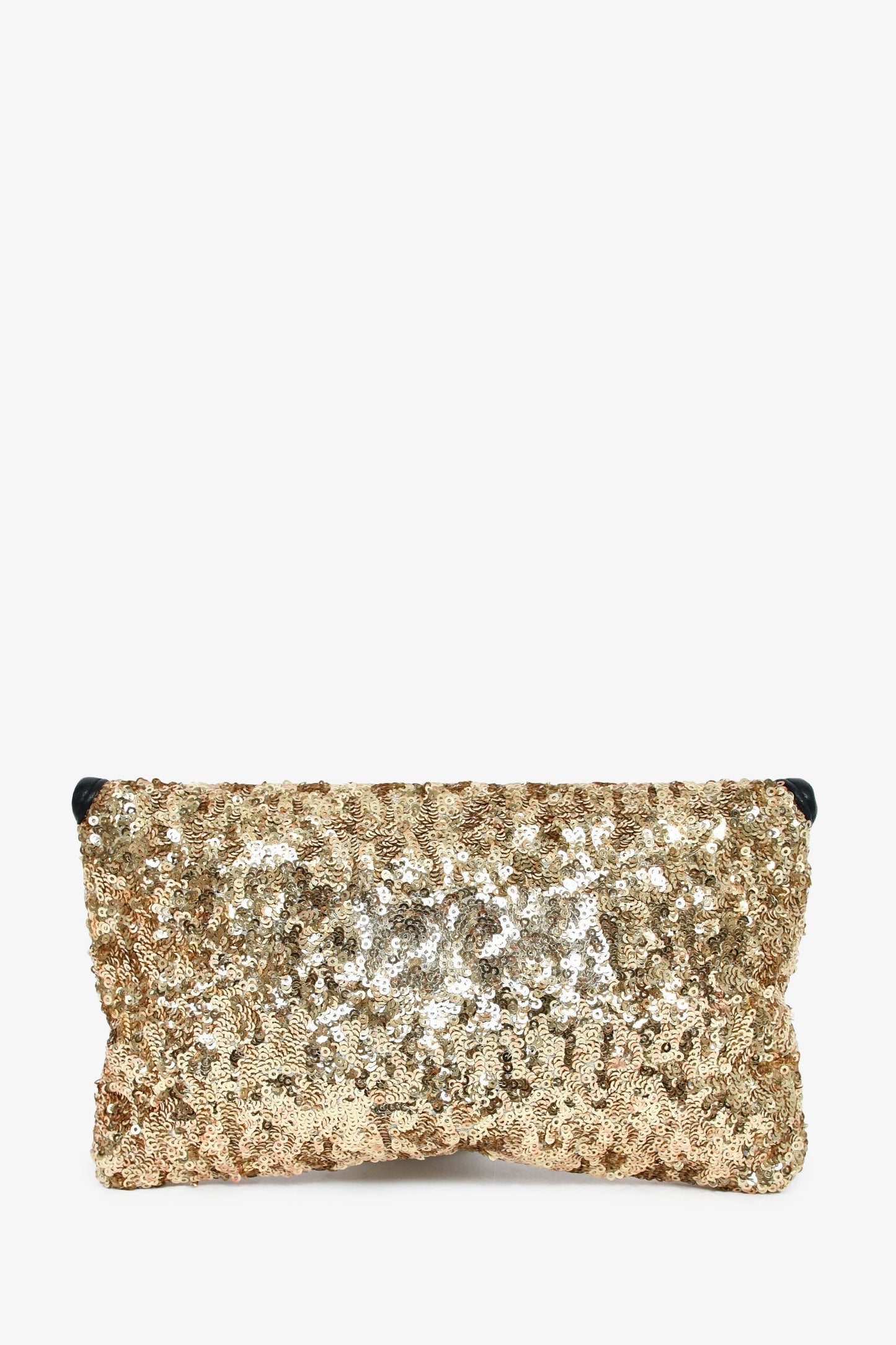 Jimmy Choo Gold Sequin Pouch On Chain