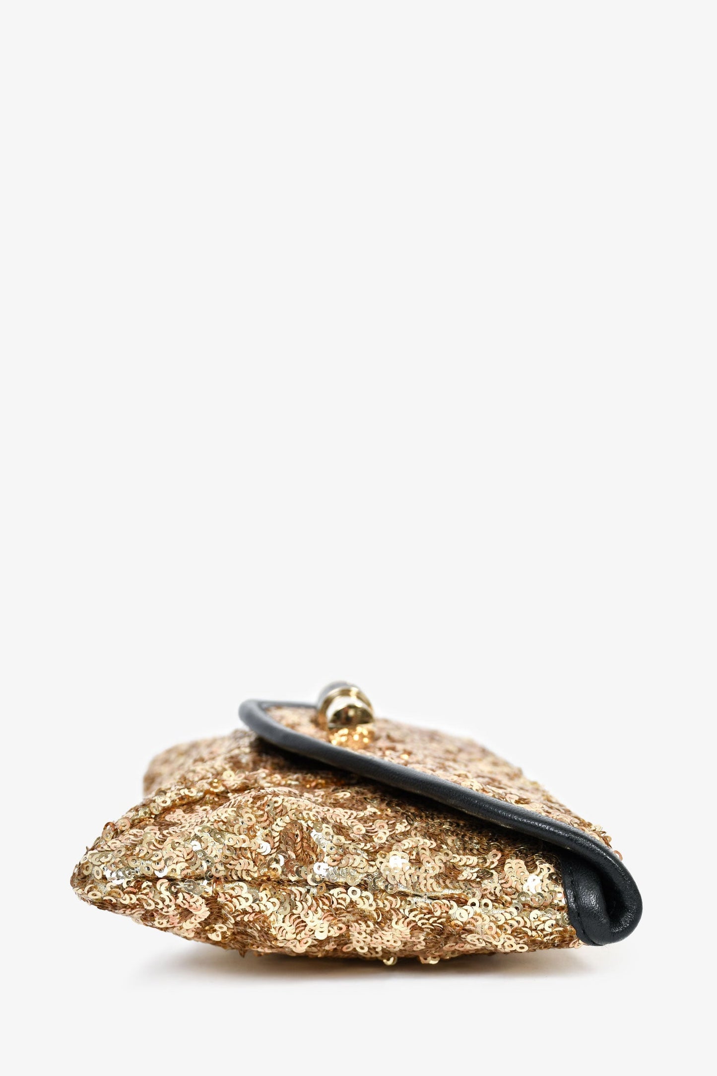 Jimmy Choo Gold Sequin Pouch On Chain