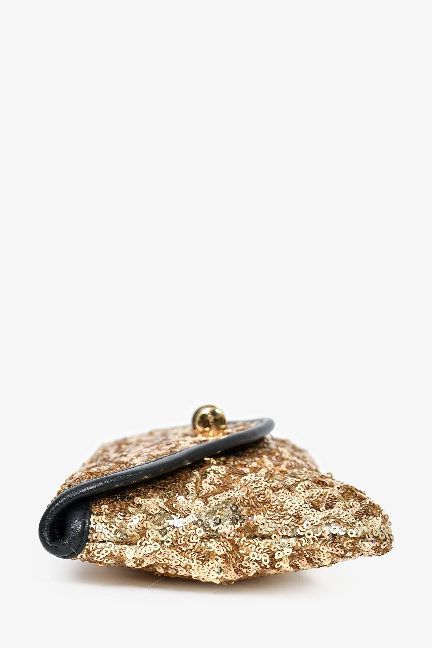 Jimmy Choo Gold Sequin Pouch On Chain