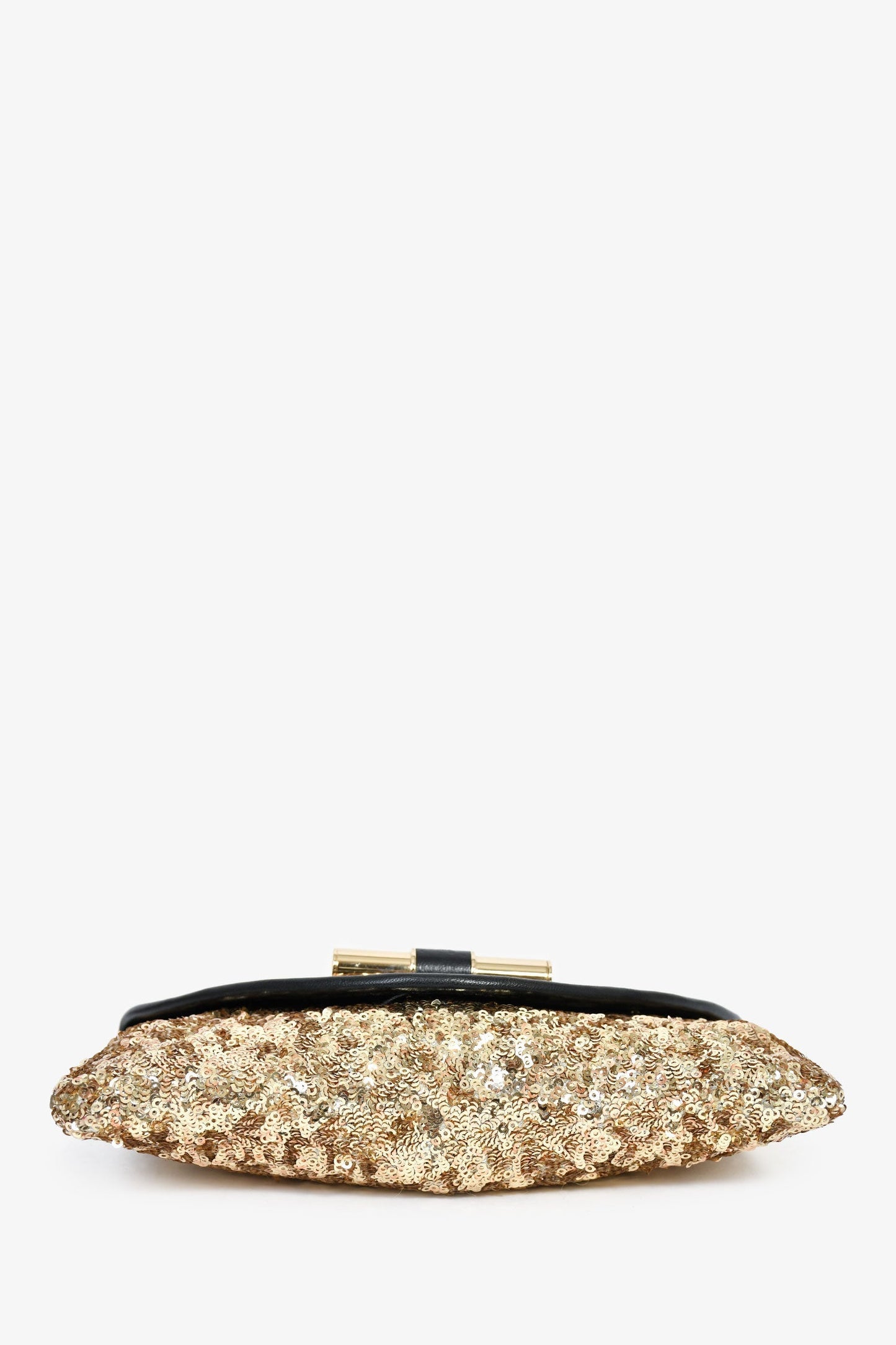 Jimmy Choo Gold Sequin Pouch On Chain