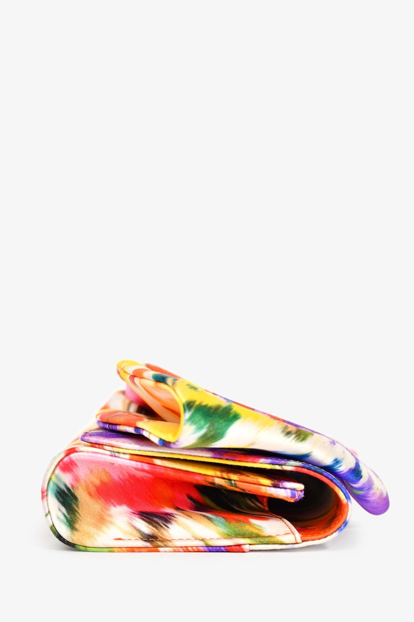 Christian Louboutin White/Multicolour Satin Knot Clutch