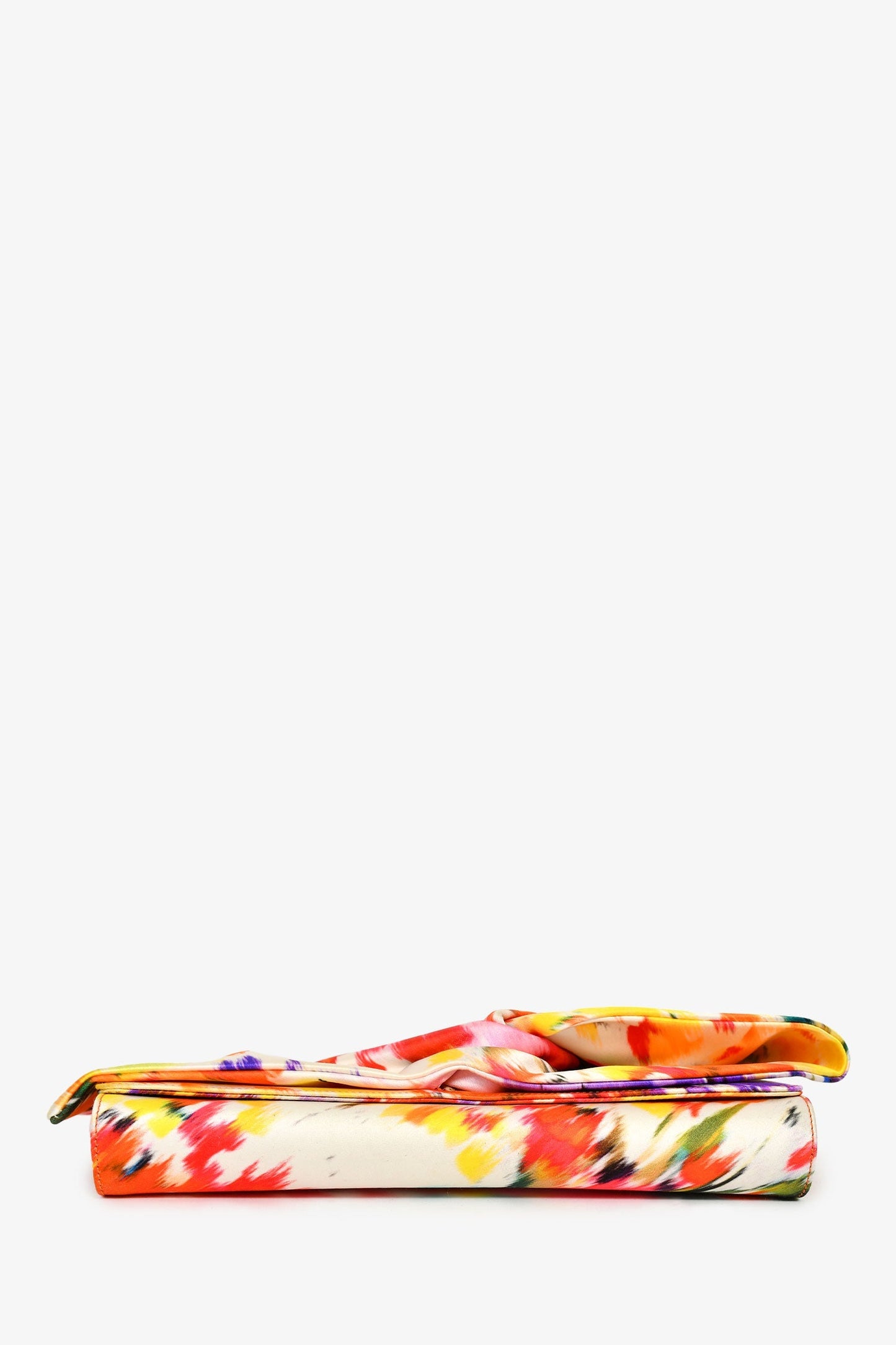 Christian Louboutin White/Multicolour Satin Knot Clutch