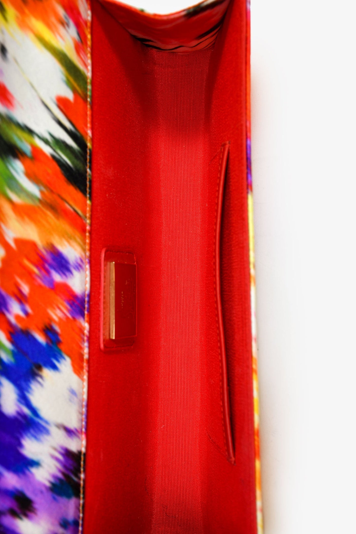 Christian Louboutin White/Multicolour Satin Knot Clutch
