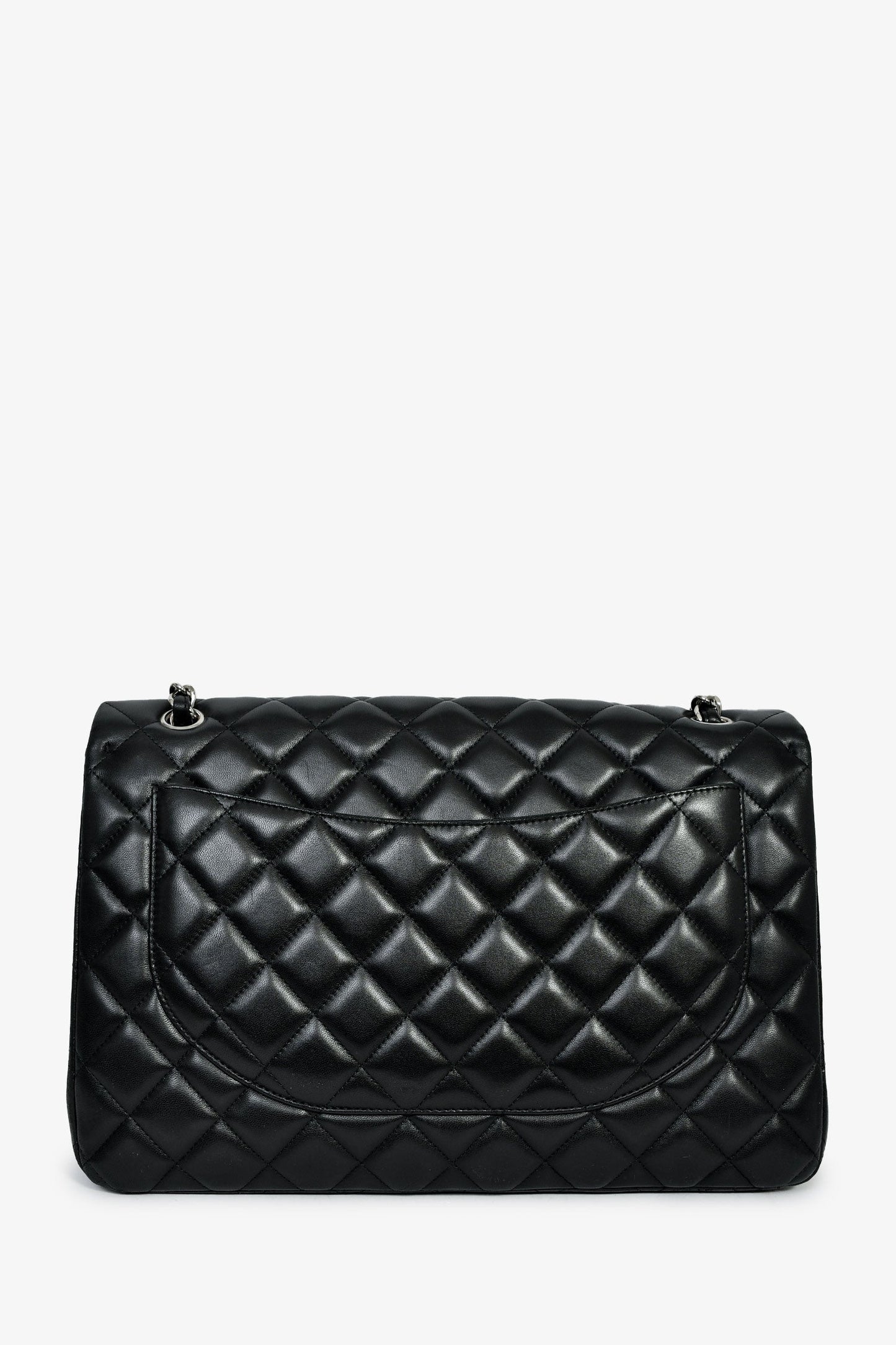 Chanel™ 2011 Black Lambskin Maxi Single Flap Shoulder Bag