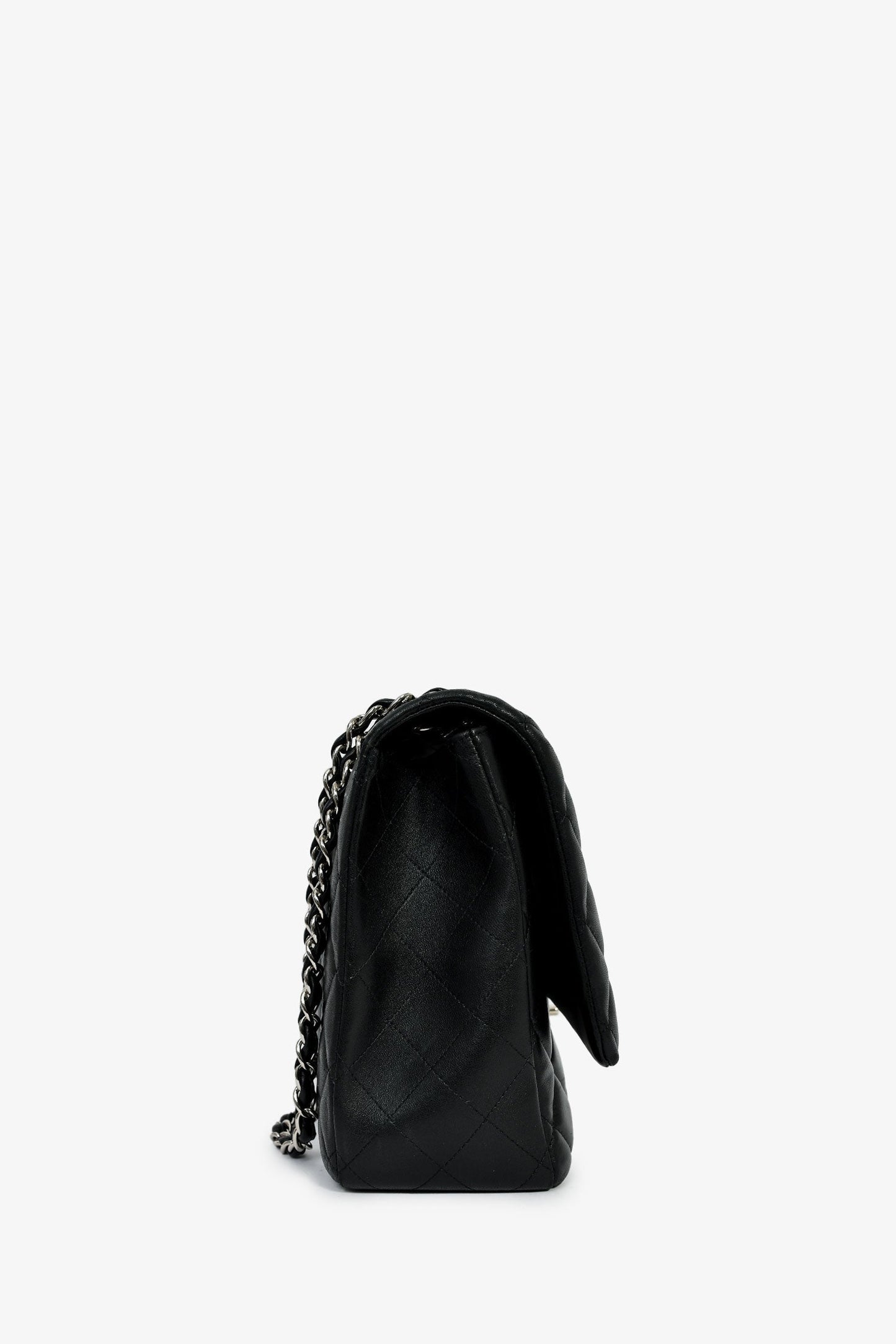 Chanel™ 2011 Black Lambskin Maxi Single Flap Shoulder Bag