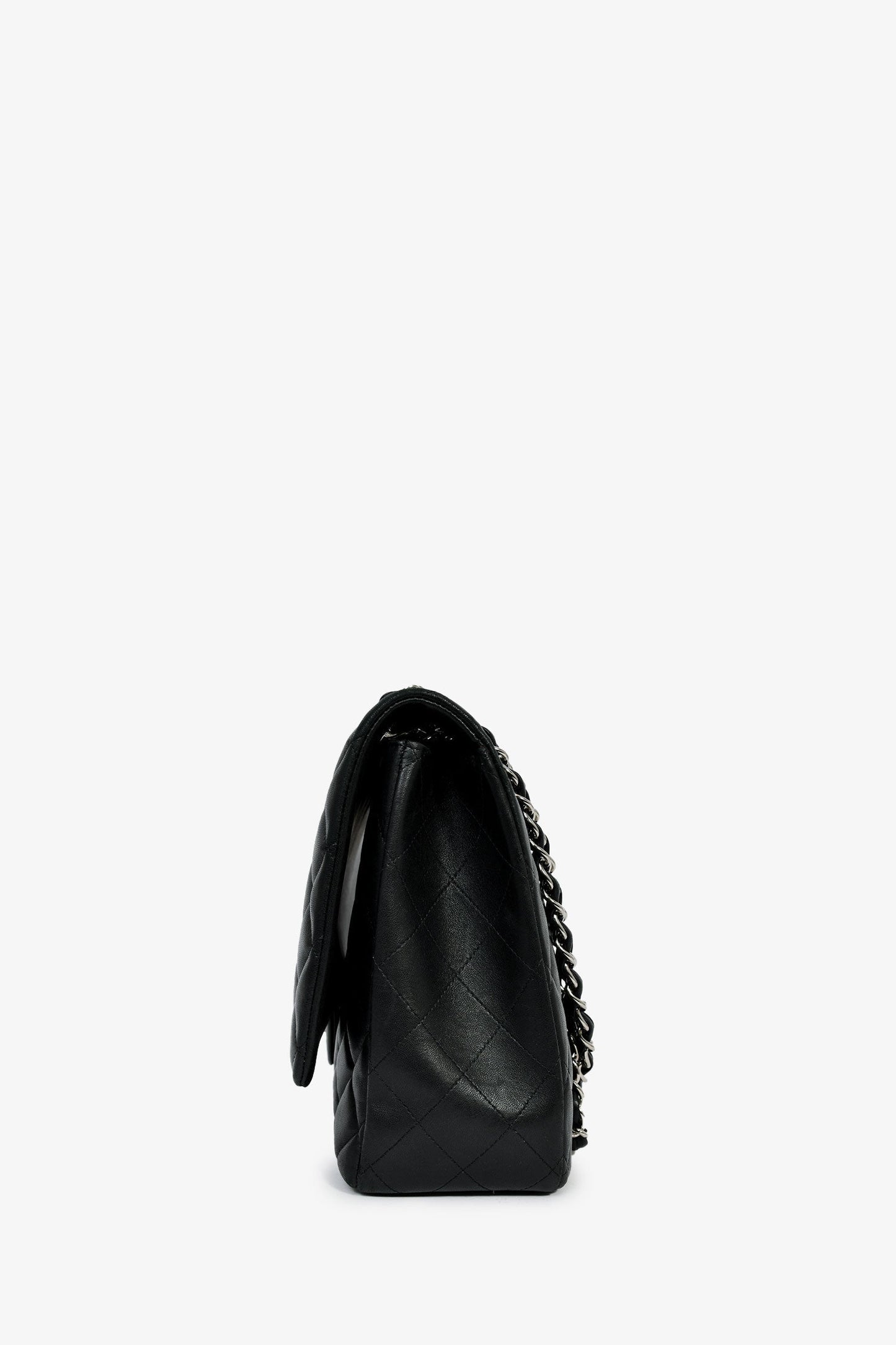 Chanel™ 2011 Black Lambskin Maxi Single Flap Shoulder Bag