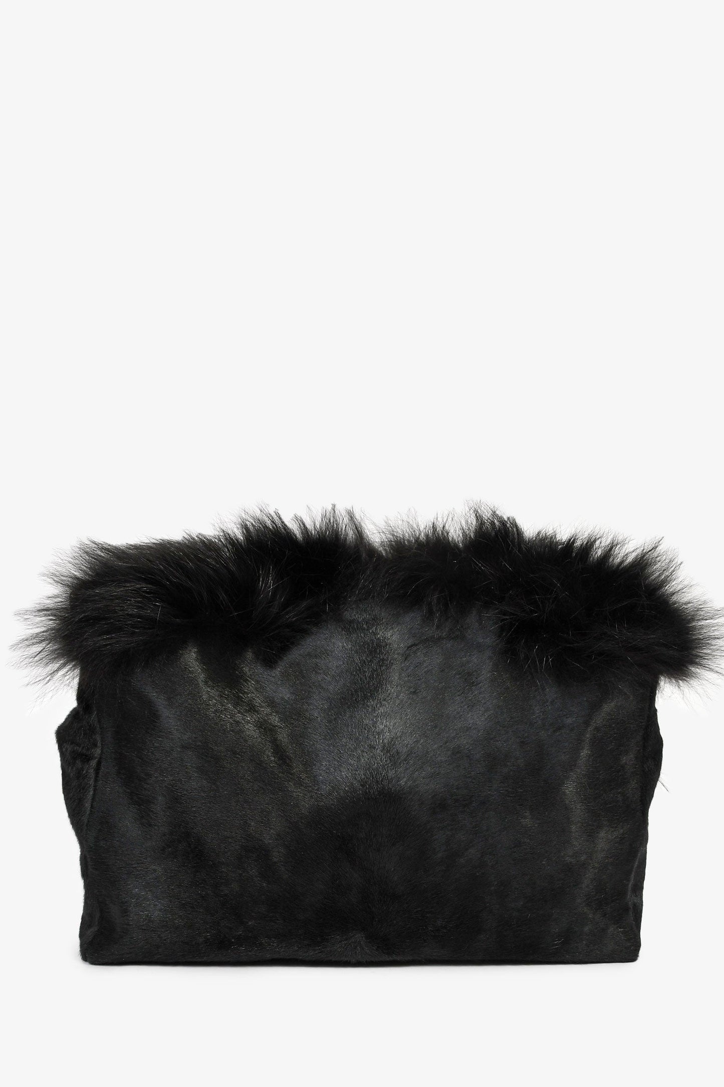 Jimmy Choo Black Ponyhair Fur Chain Shoulder Bag