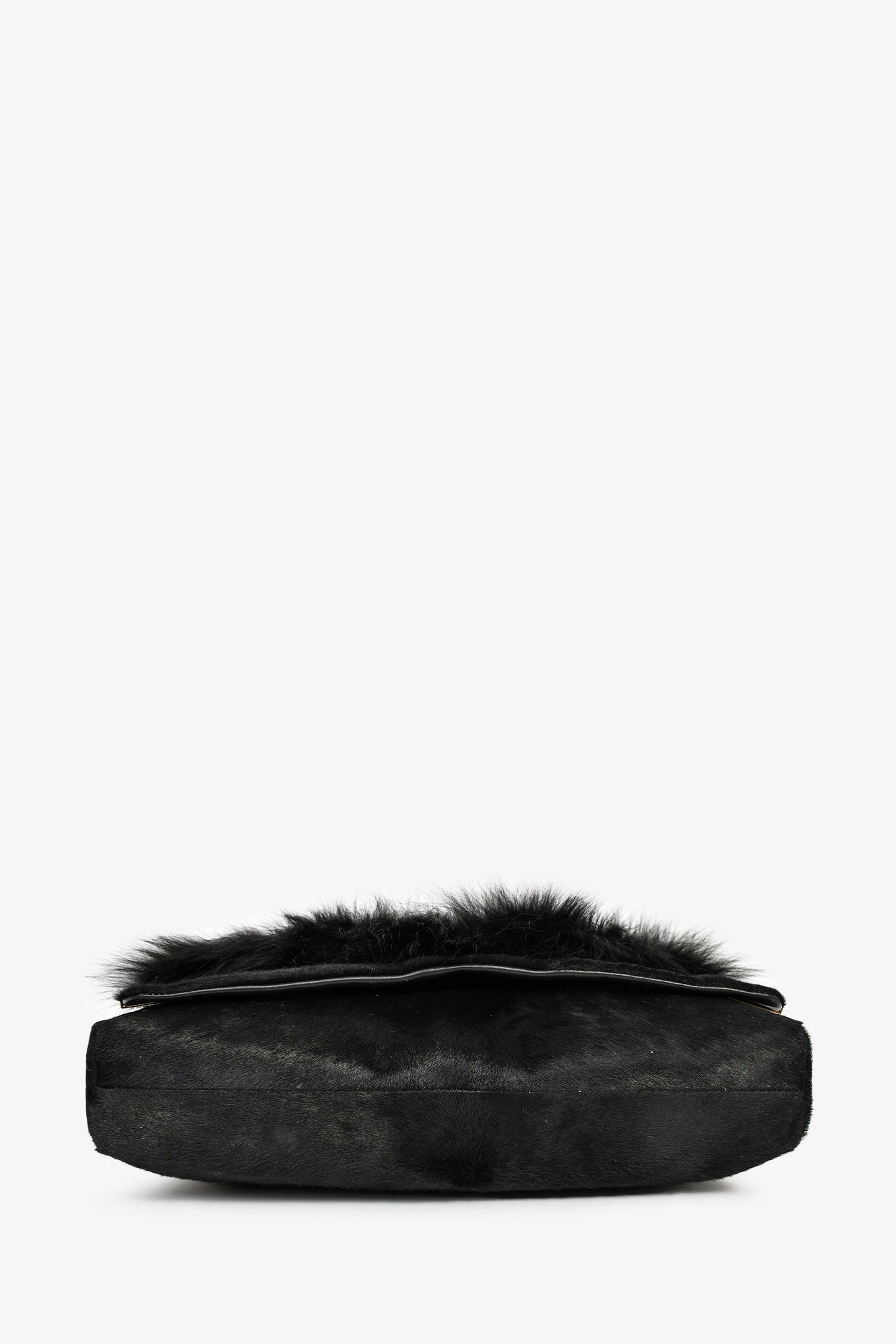 Jimmy Choo Black Ponyhair Fur Chain Shoulder Bag