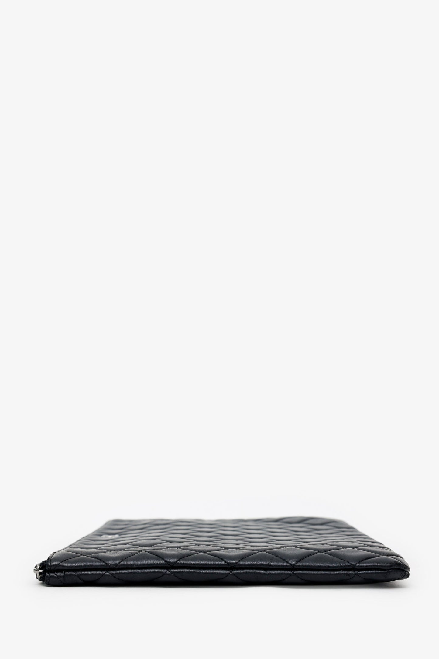 Chanel™ 2016 Black Quilted Lambskin Large O Case Clutch
