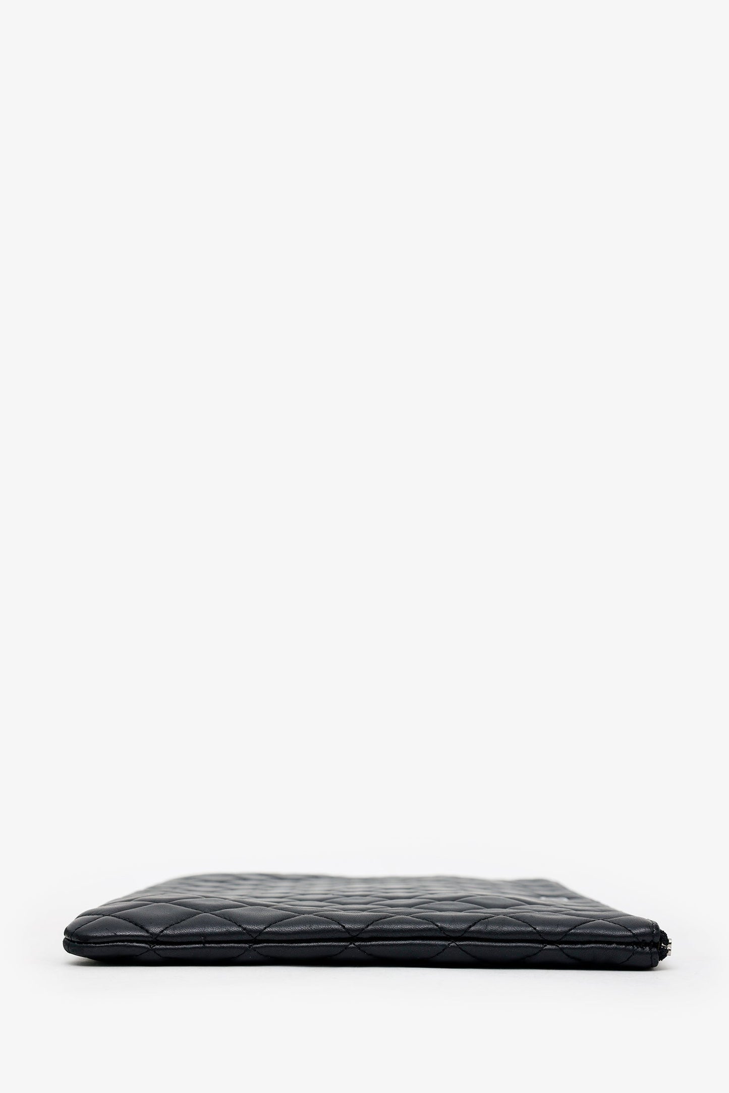 Chanel™ 2016 Black Quilted Lambskin Large O Case Clutch