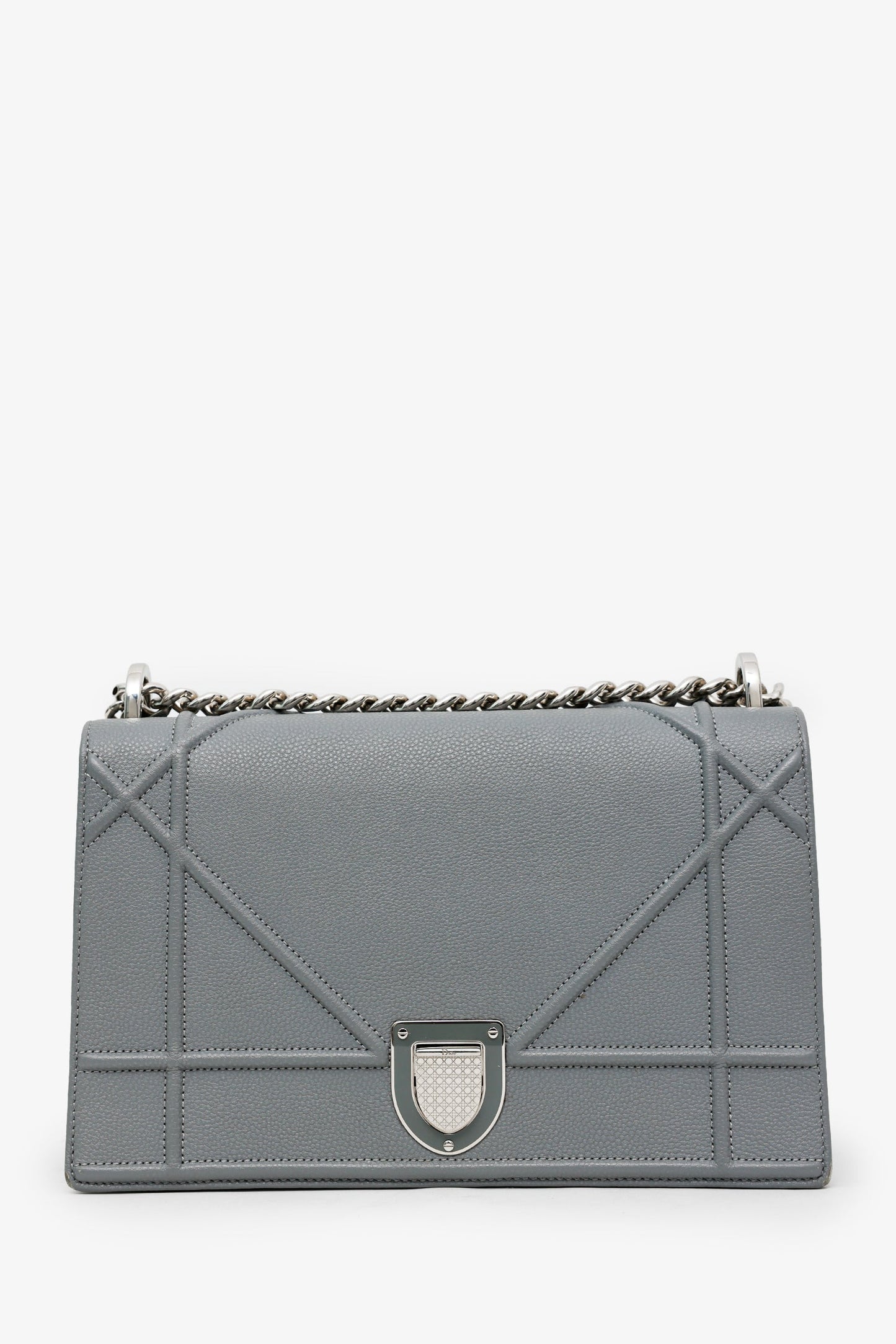Christian Dior Grey Leather Cannage 'Dioramma' Shoulder Bag